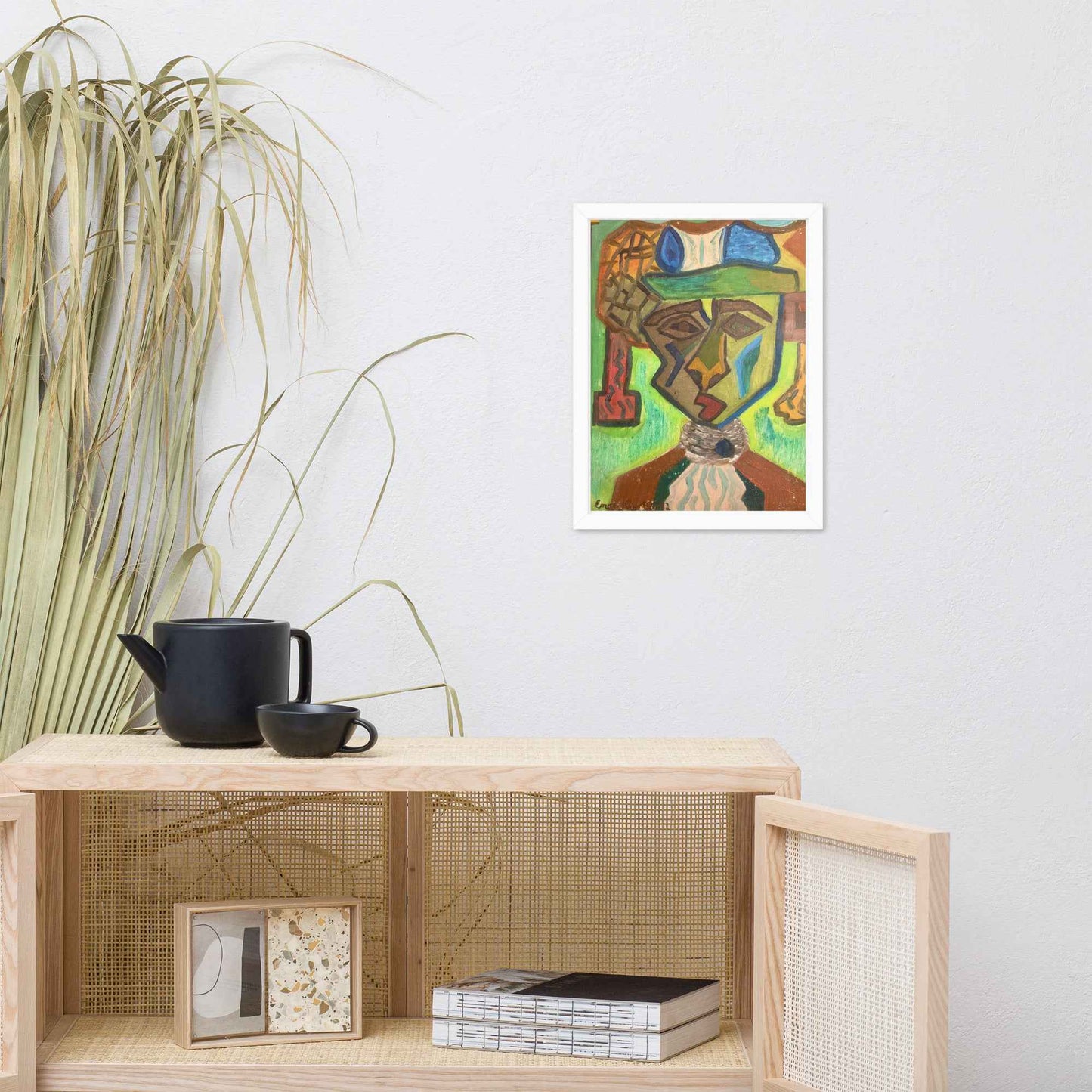 Framed Print - Fragmented Soul - Cubist Figure Portrait - Eman's Gallery