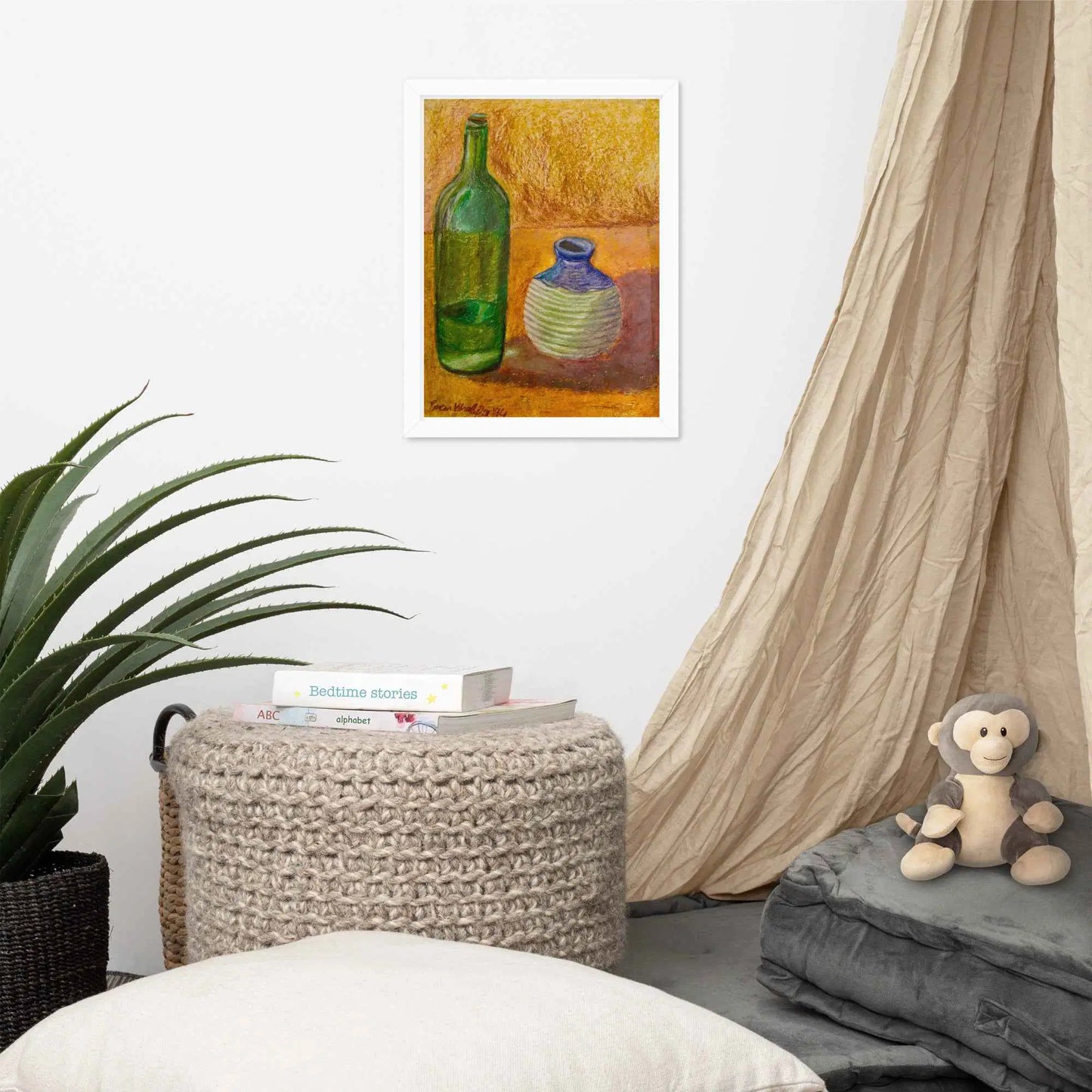 Framed Print - Still Longing - Yellow Ochre Still Life - Eman's Gallery