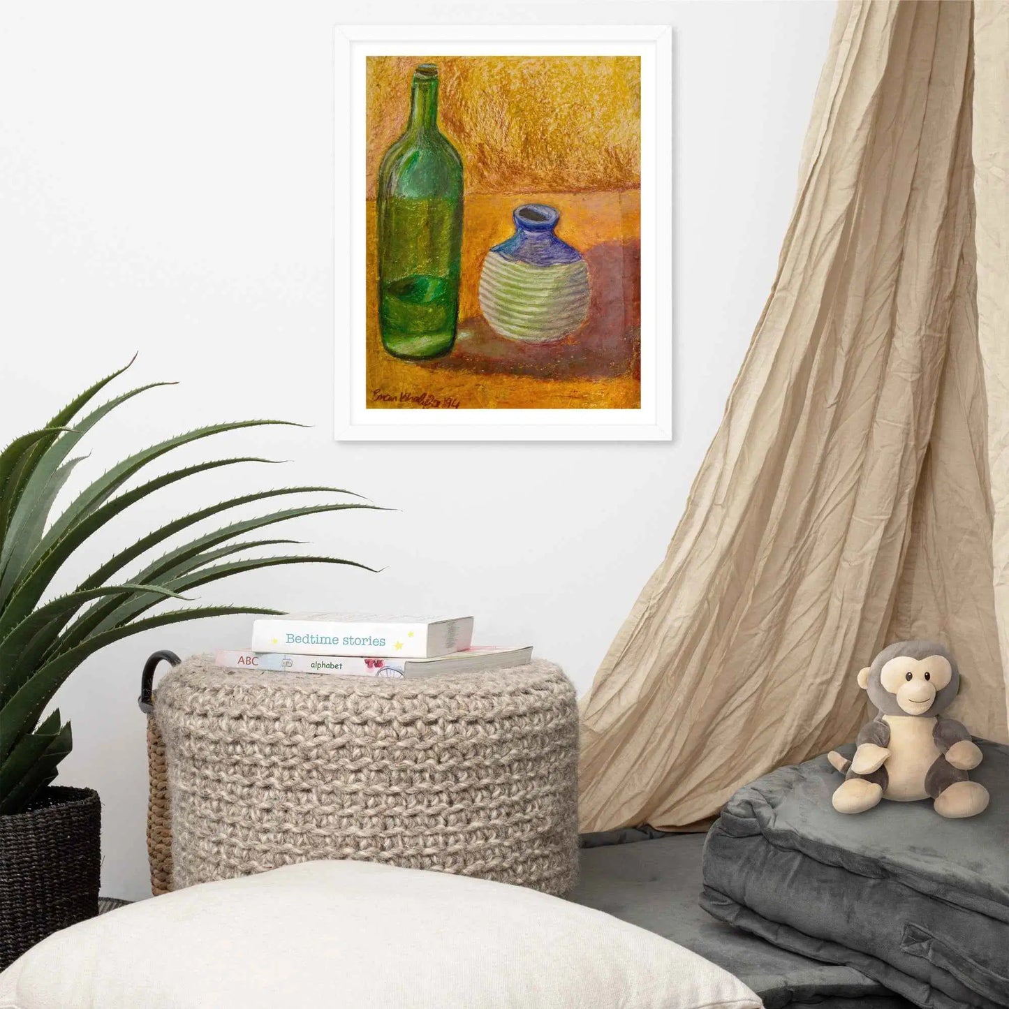 Framed Print - Still Longing - Yellow Ochre Still Life - Eman's Gallery