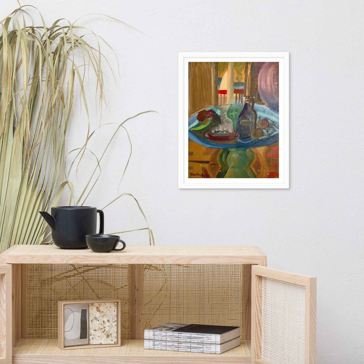 Framed Print - Table of Echoes - Surrealist Interior Scene - Eman's Gallery