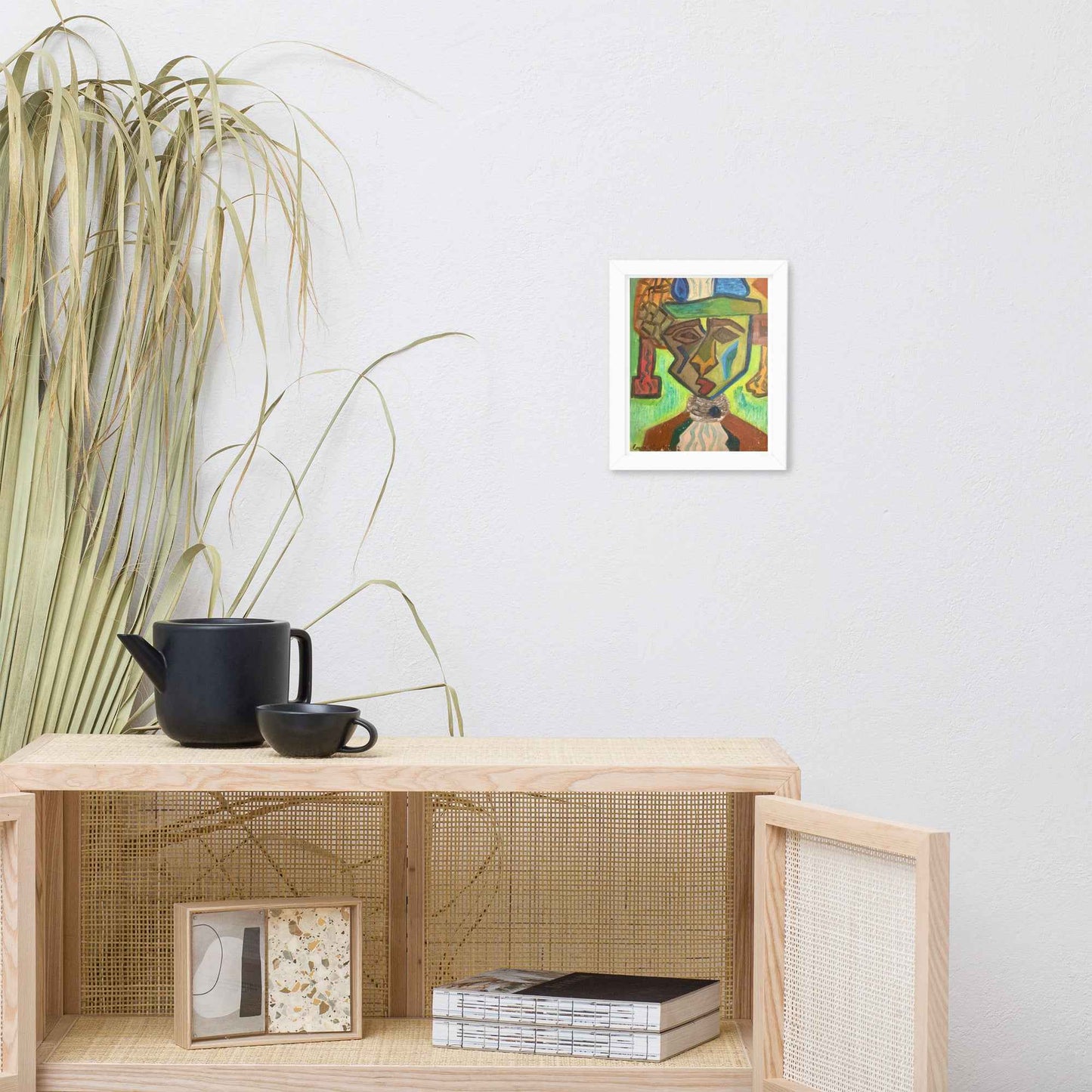Framed Print - Fragmented Soul - Cubist Figure Portrait - Eman's Gallery