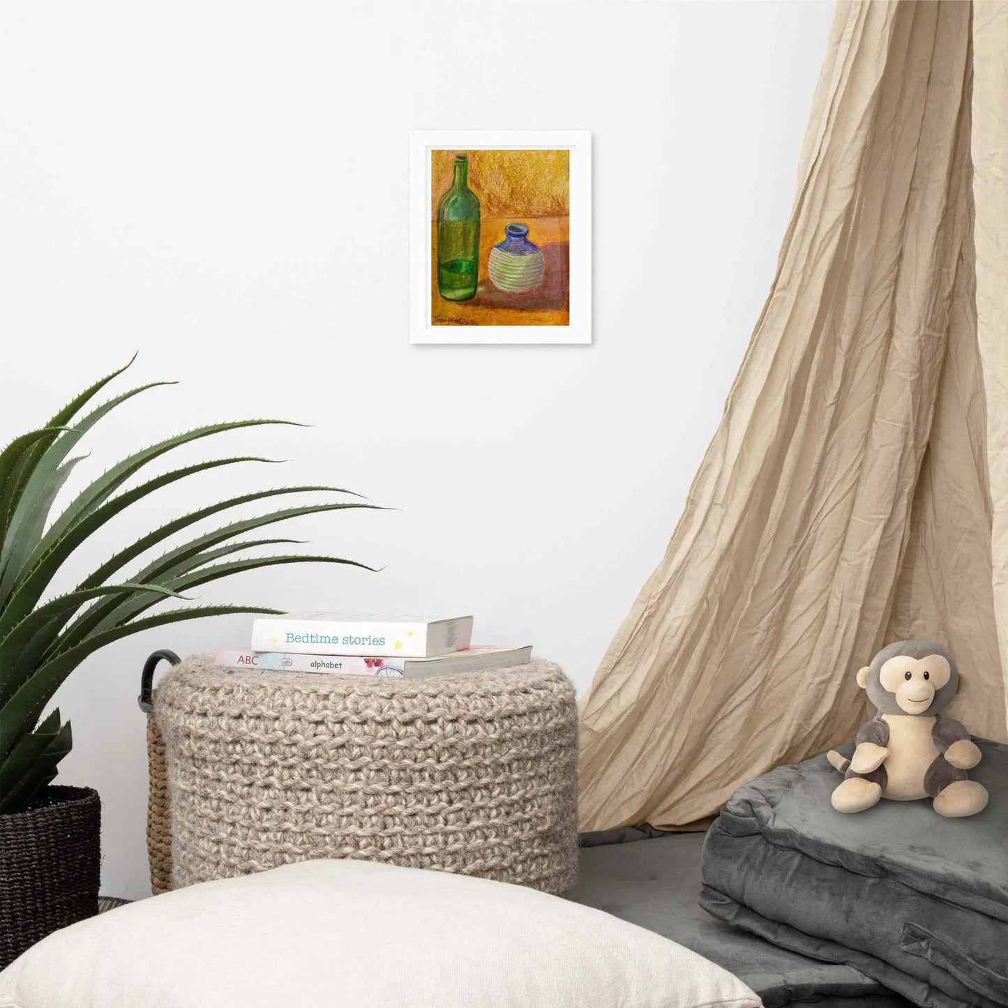 Framed Print - Still Longing - Yellow Ochre Still Life - Eman's Gallery