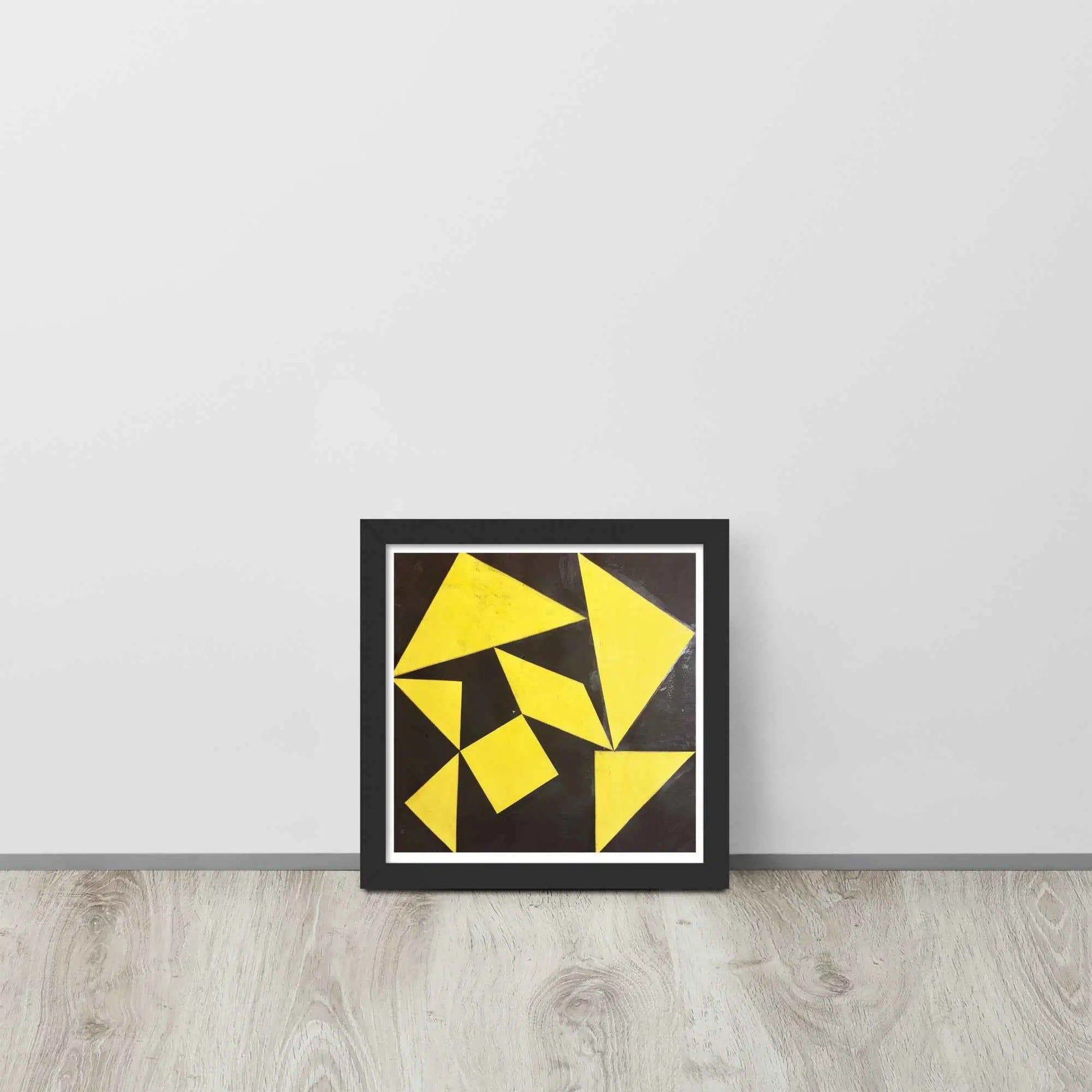 Framed Print - Golden Fracture - Geometric Minimalist