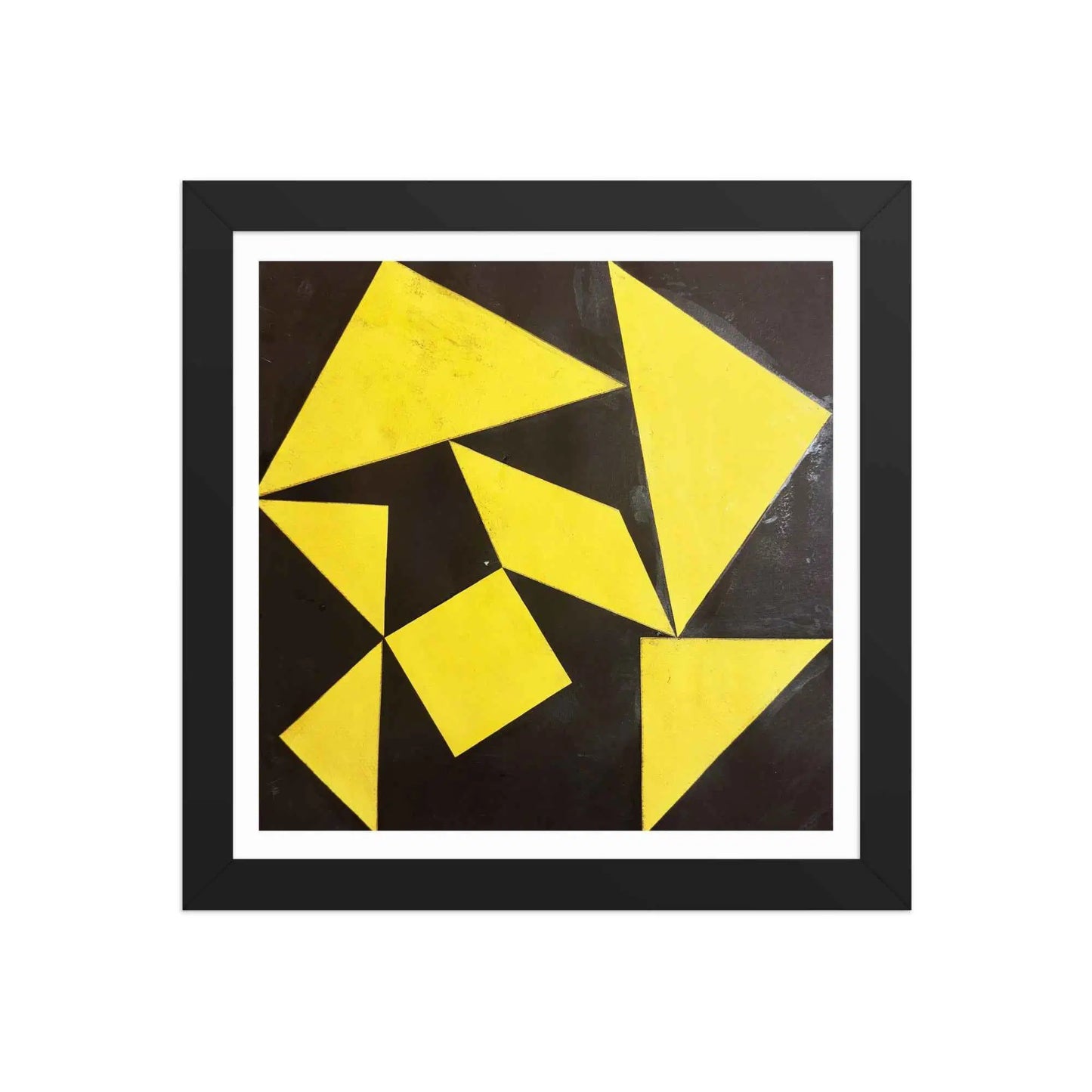 Framed Print - Golden Fracture - Geometric Minimalist