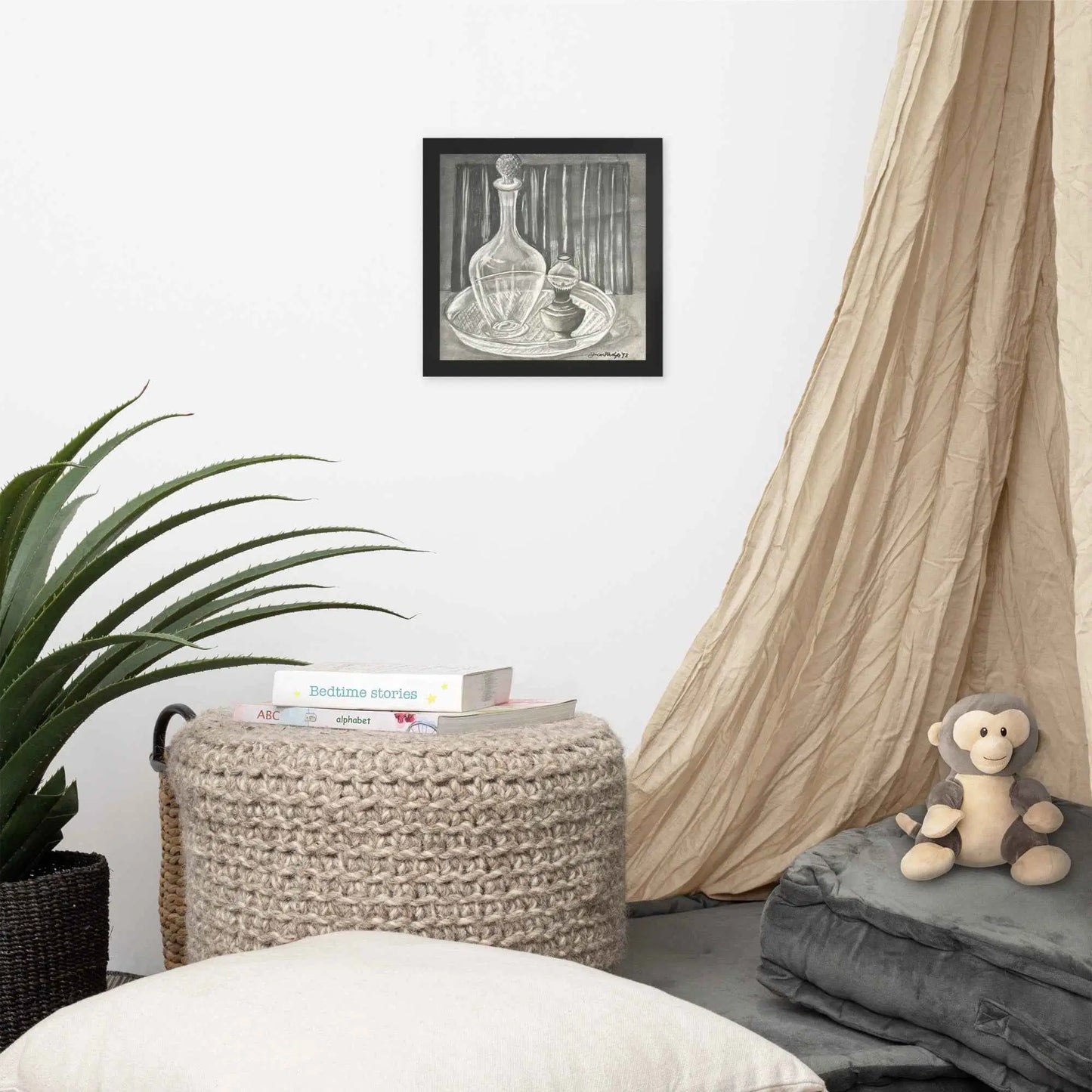 Framed Paper Print - Crystal Memory - Monochrome Still Life