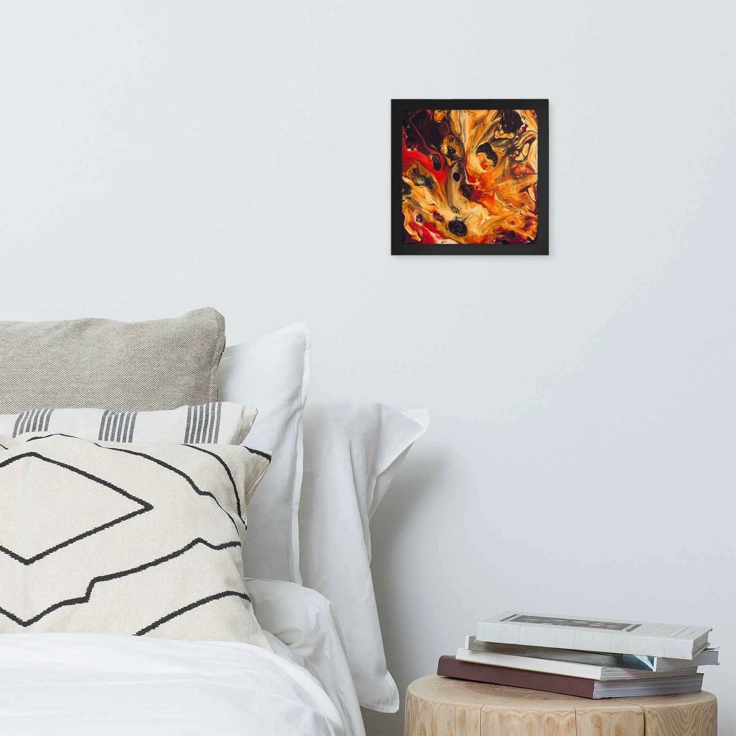 Framed Print - Laheeb (flame) - Fluid Red Black Fire