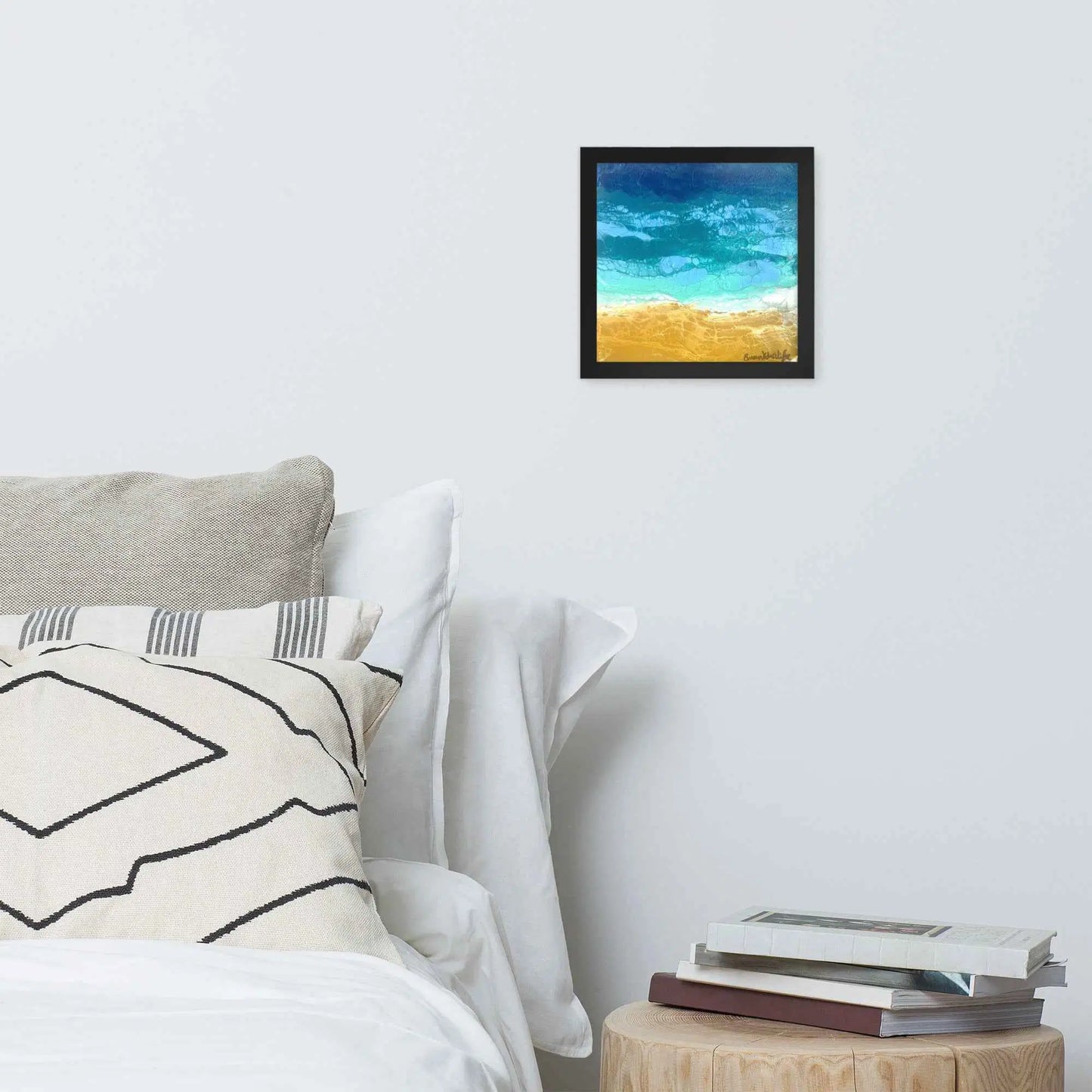 Framed Print - Mystic Sea - Fluid Abstract Ocean Gold Art