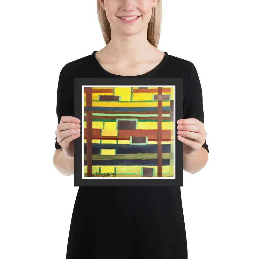 Framed Print - City in Grids - Geometric Abstract Urban