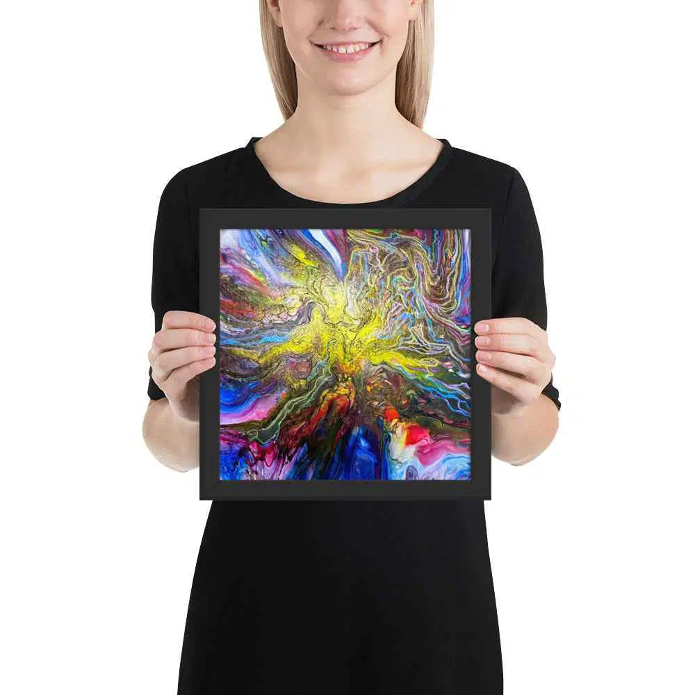 Framed Print - In The Beginning - Cosmic Gold Explosion