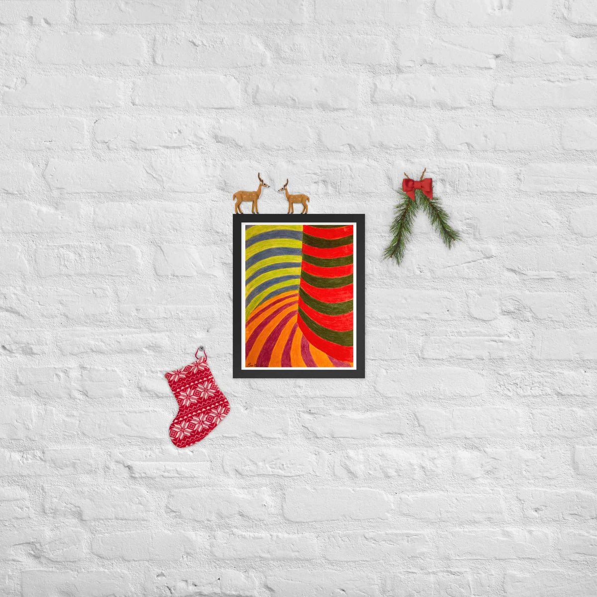 Framed Print - No Brake Zone - Op Art Geometric Motion