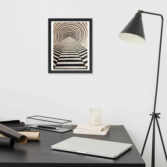Framed Paper Print - Tunnel of Illusion - Geometric Op Art