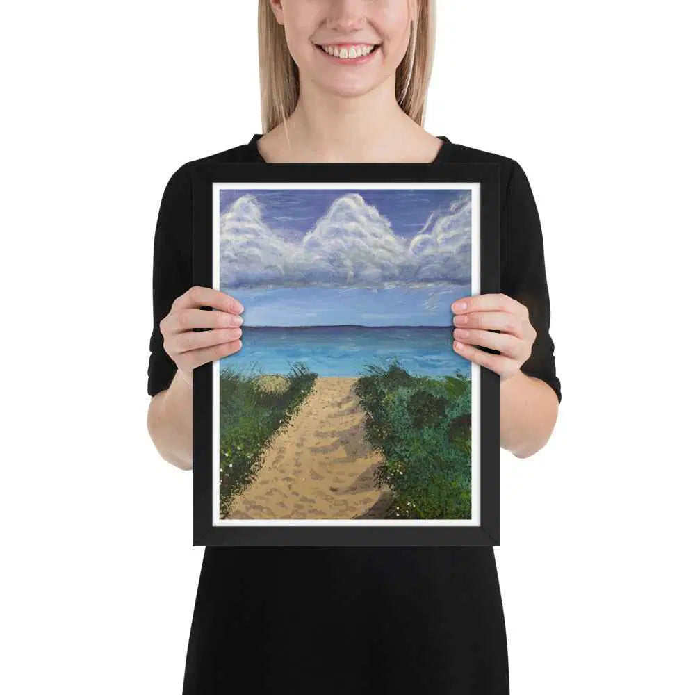 Framed Print - Edge of Calm - Coastal Pathway Seascape - Eman's Gallery
