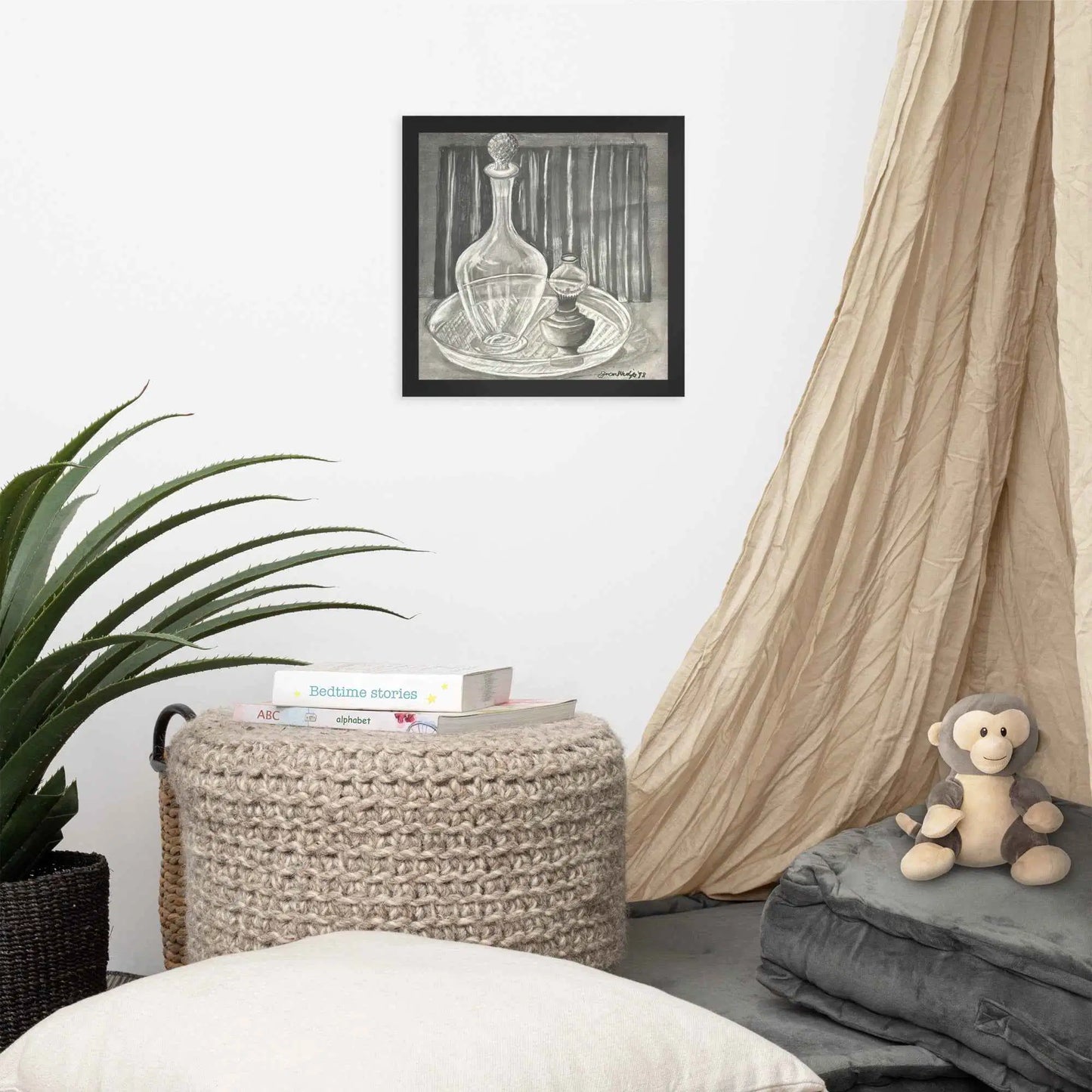 Framed Paper Print - Crystal Memory - Monochrome Still Life