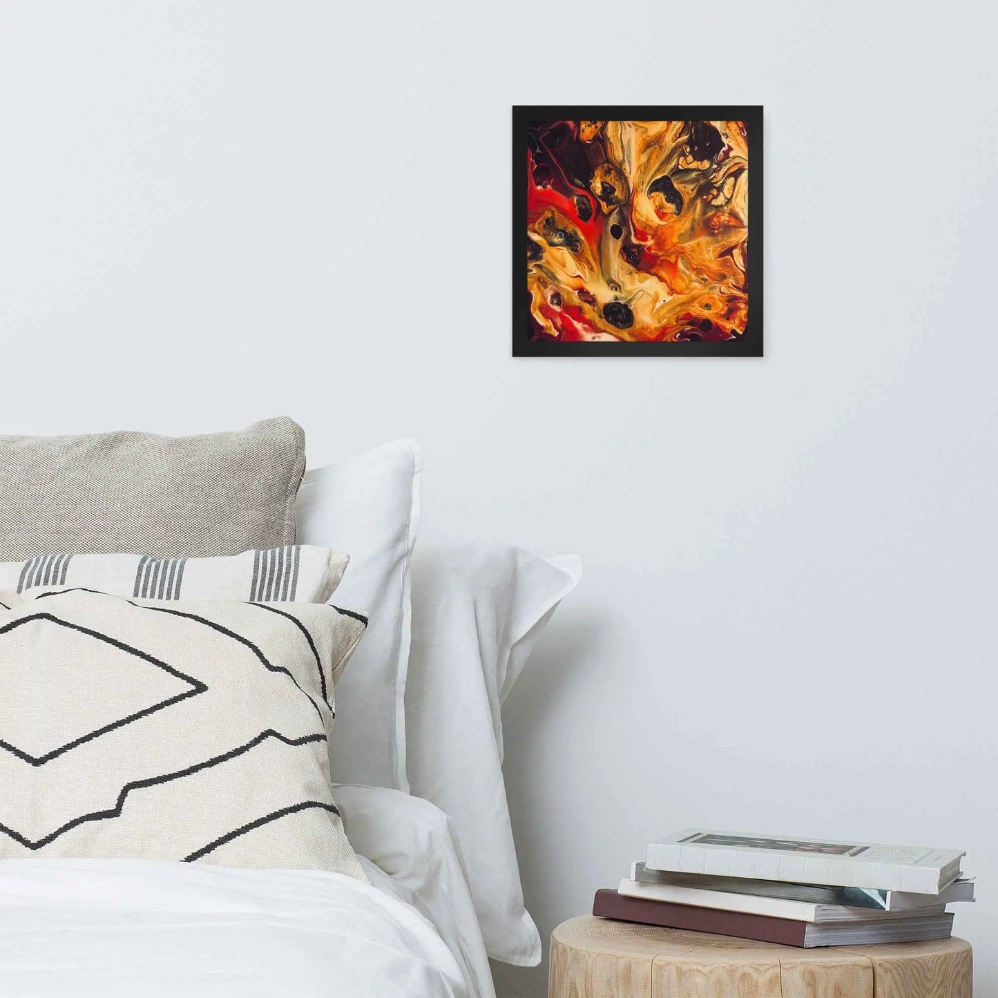 Framed Print - Laheeb (flame) - Fluid Red Black Fire
