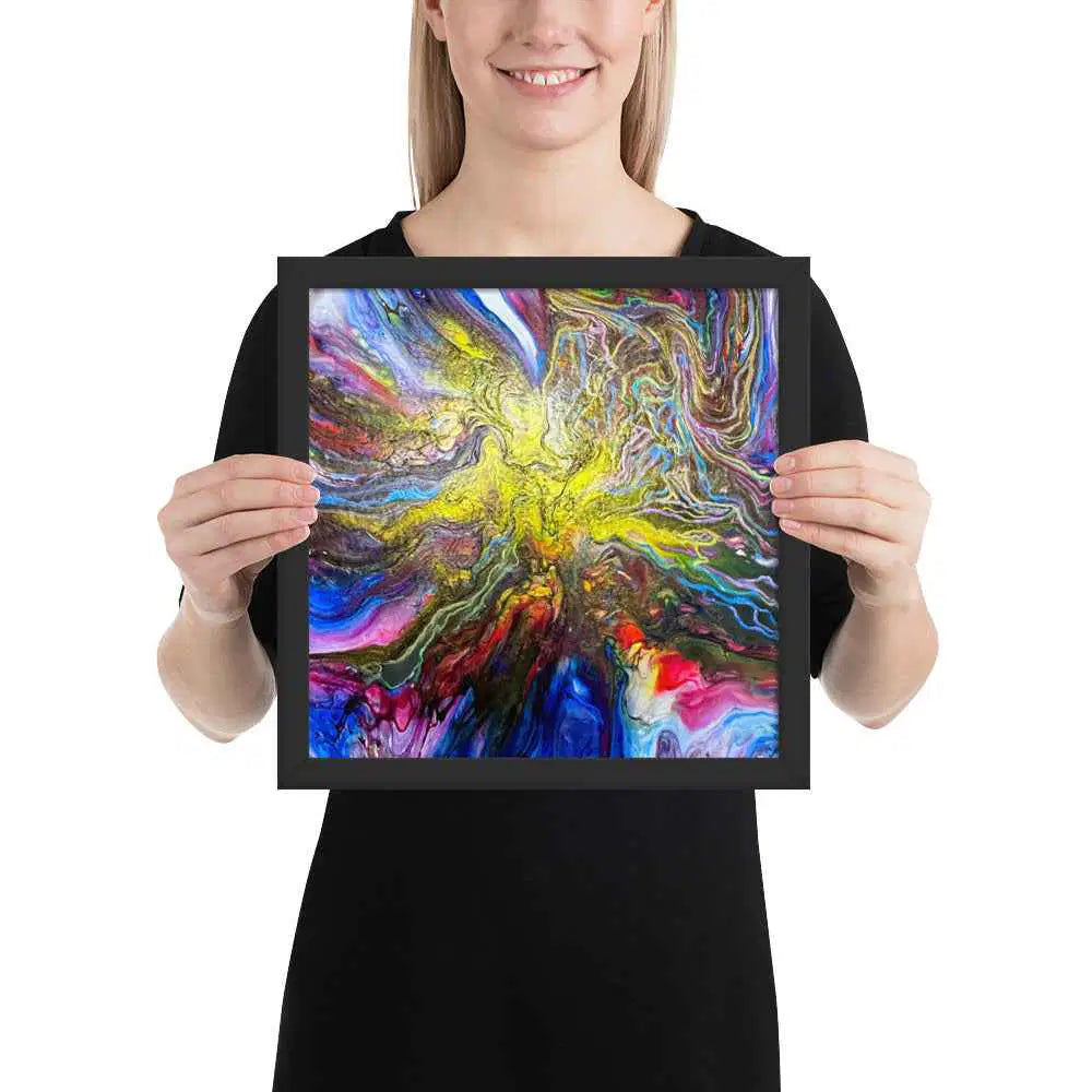Framed Print - In The Beginning - Cosmic Gold Explosion