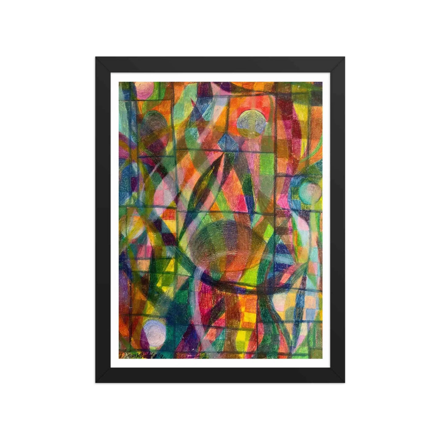 Framed Print - Organic Life - Abstract Colorful Geometric
