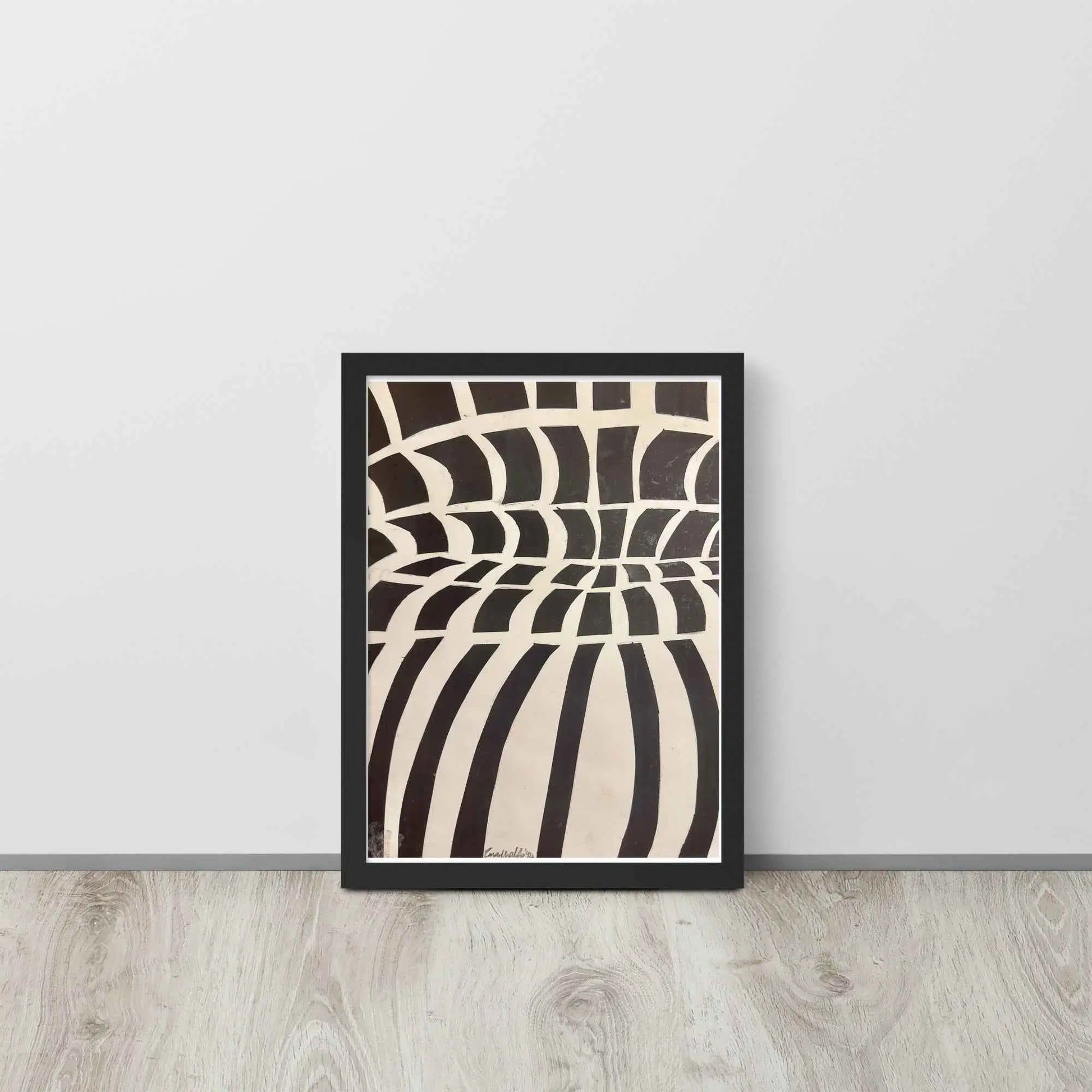 Framed Print - Optical Web - Op Art Black & White Illusion