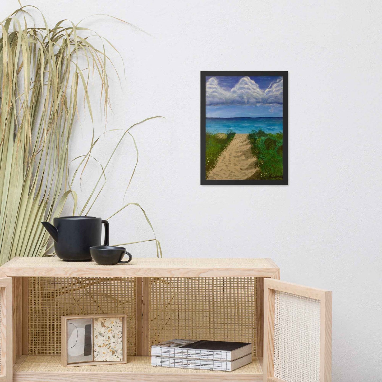 Framed Print - Edge of Calm - Coastal Pathway Seascape - Eman's Gallery