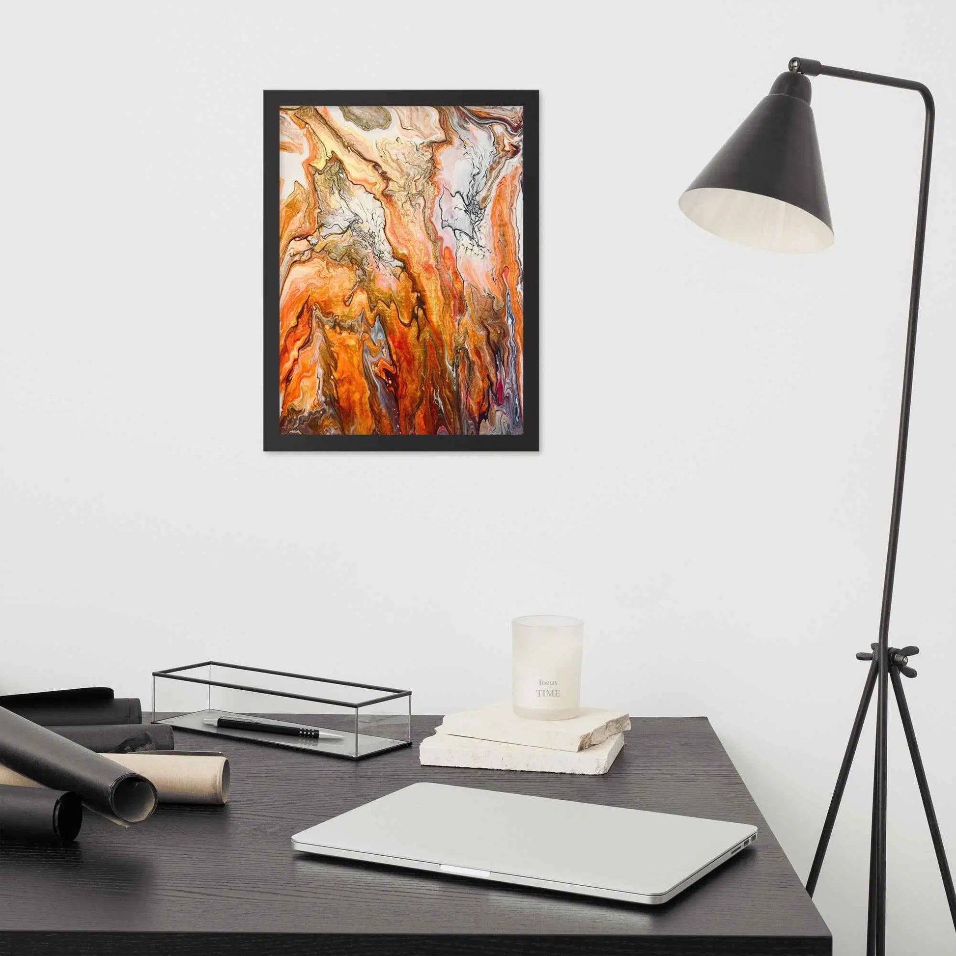 Framed Print - Canyon - Fluid Abstract Earth Tone Geo Art