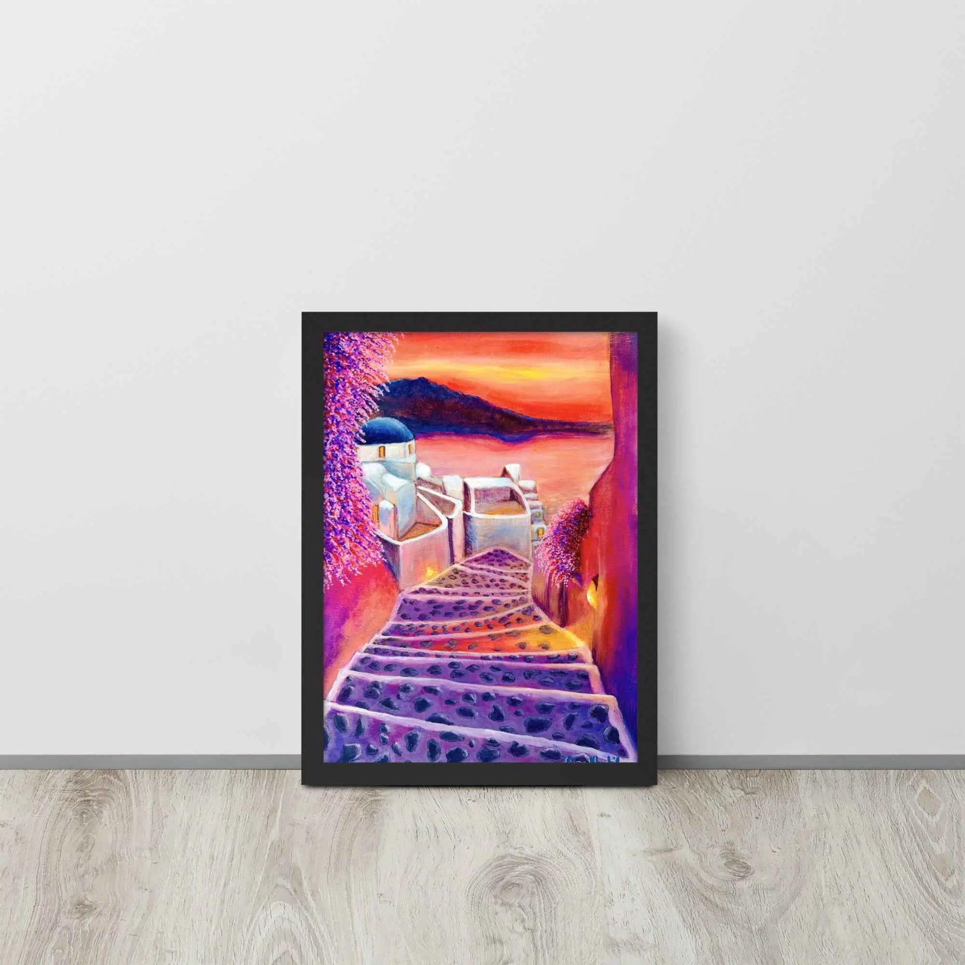 Framed Paper Print – Warm Embrace – Romantic Evening Landscape Art