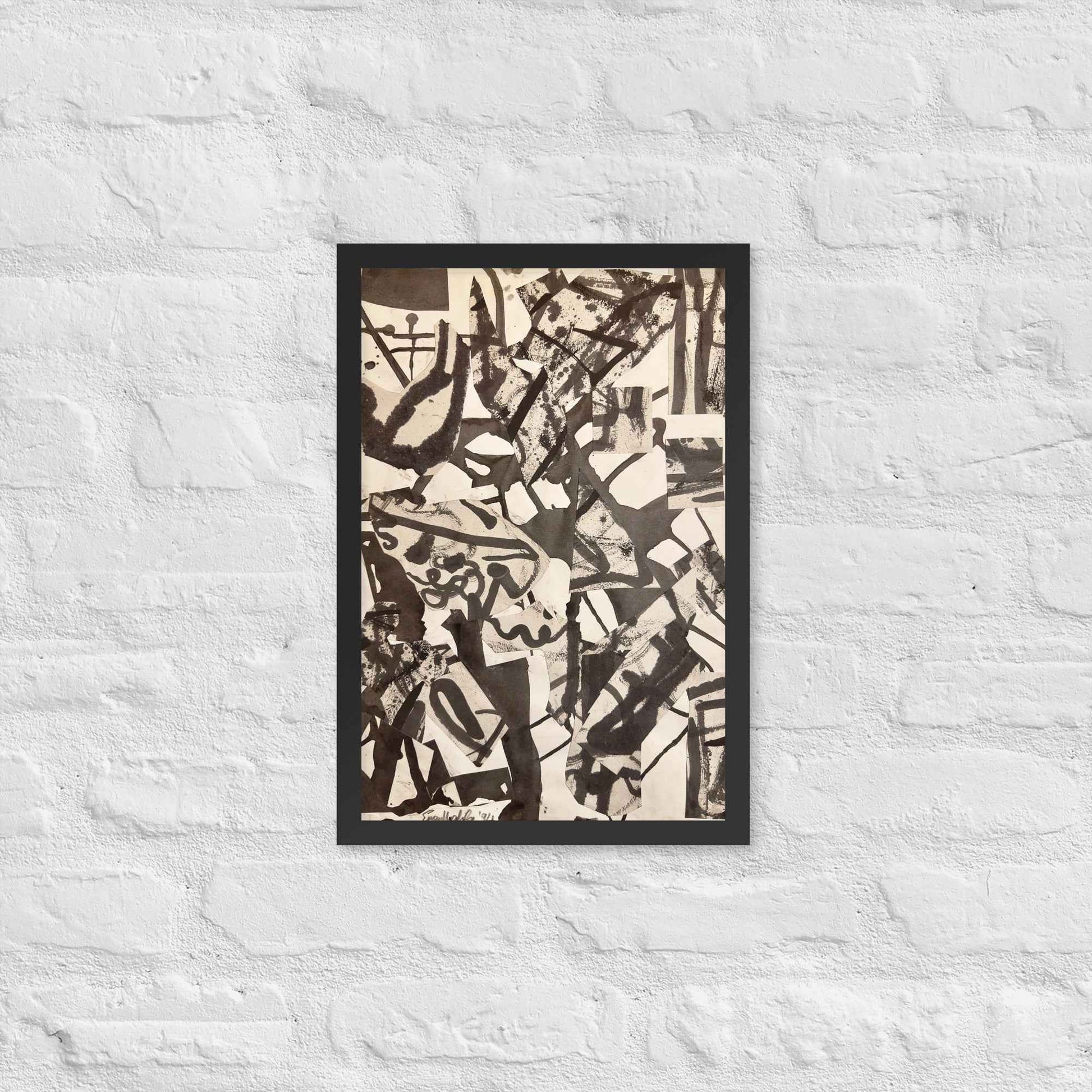 Framed Print - Fragments of Memory - Abstract Ink Splash
