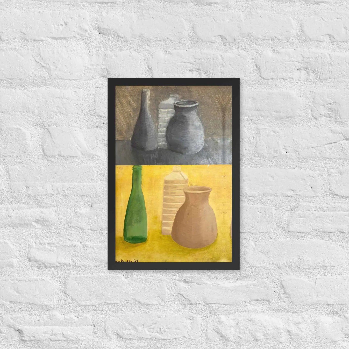 Framed Print - Skins - Dyptich Tonal Still Life Vessels