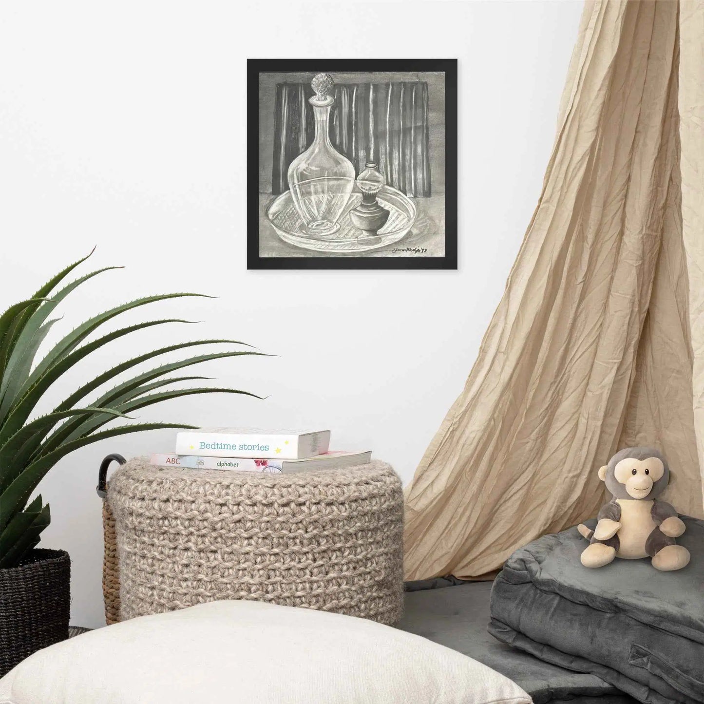 Framed Paper Print - Crystal Memory - Monochrome Still Life