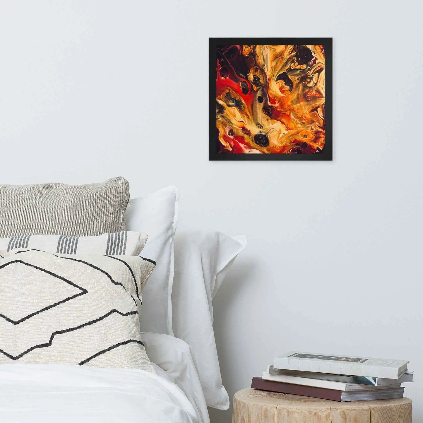 Framed Print - Laheeb (flame) - Fluid Red Black Fire