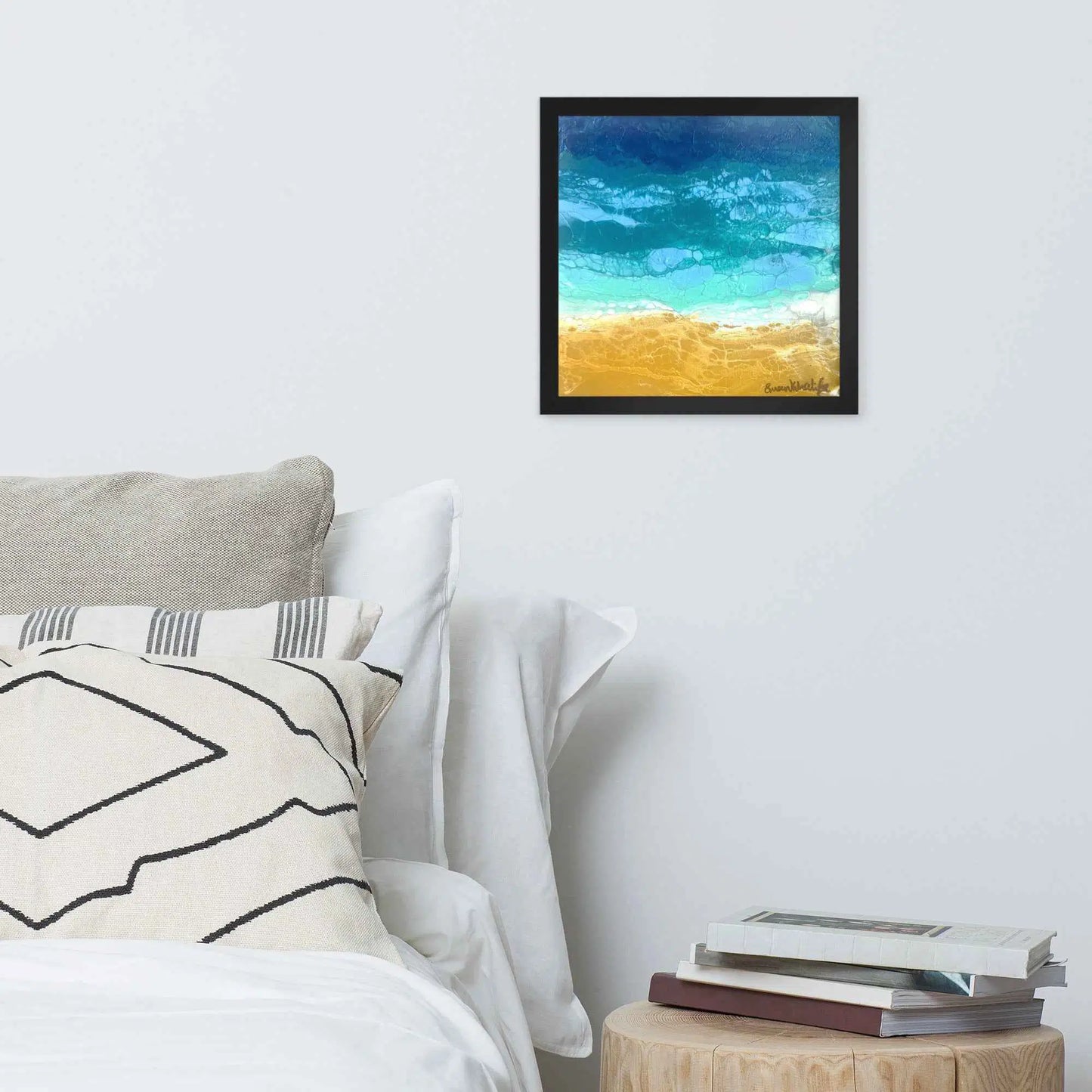 Framed Print - Mystic Sea - Fluid Abstract Ocean Gold Art