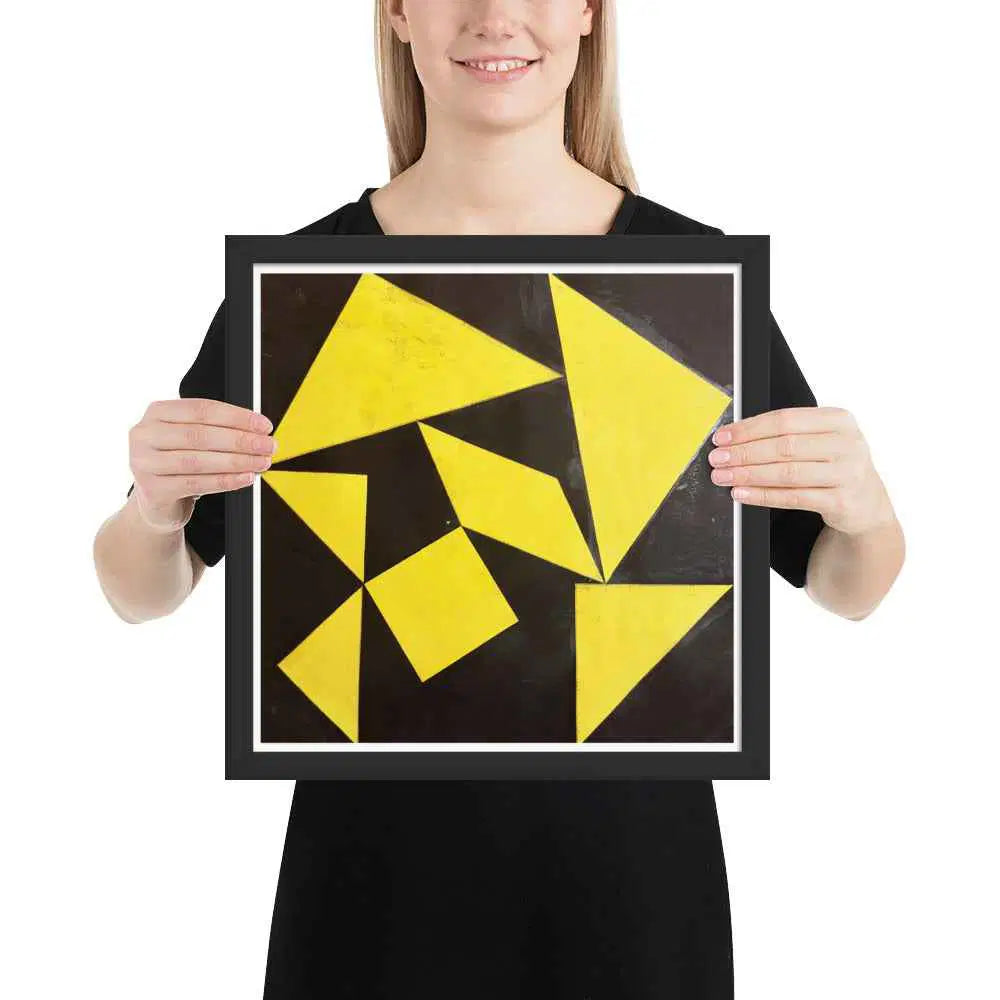 Framed Print - Golden Fracture - Geometric Minimalist