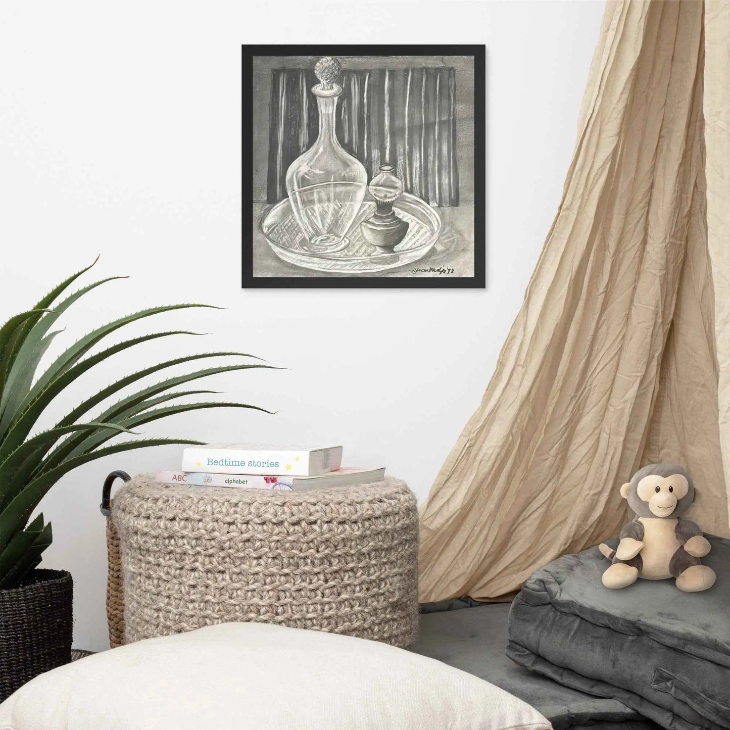 Framed Paper Print - Crystal Memory - Monochrome Still Life