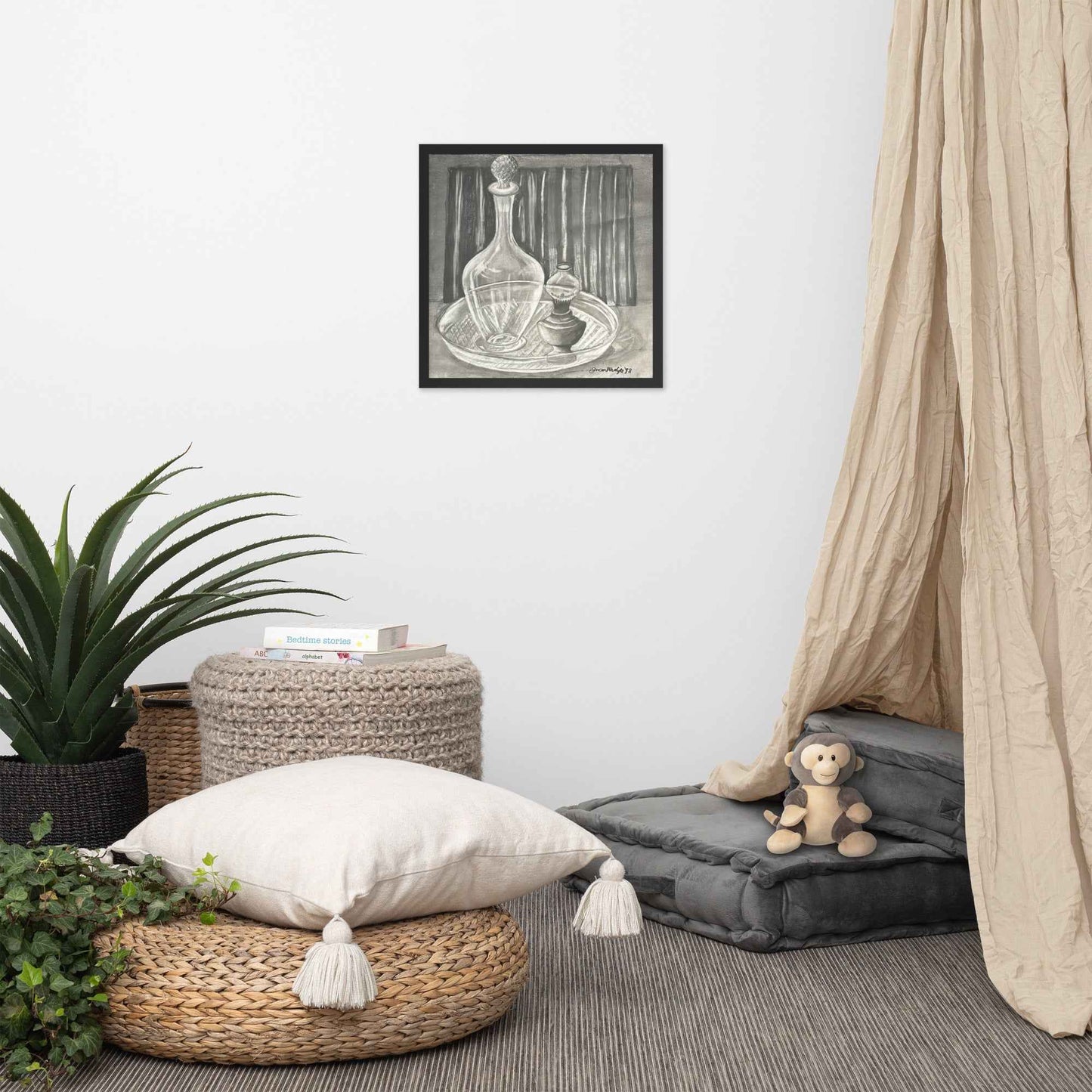 Framed Paper Print - Crystal Memory - Monochrome Still Life