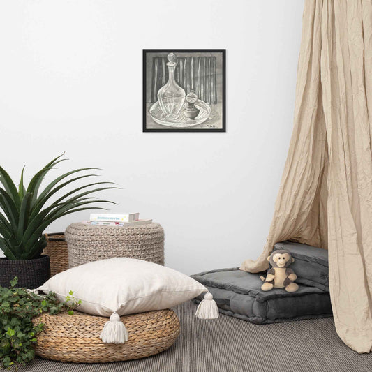 Framed Paper Print - Crystal Memory - Monochrome Still Life