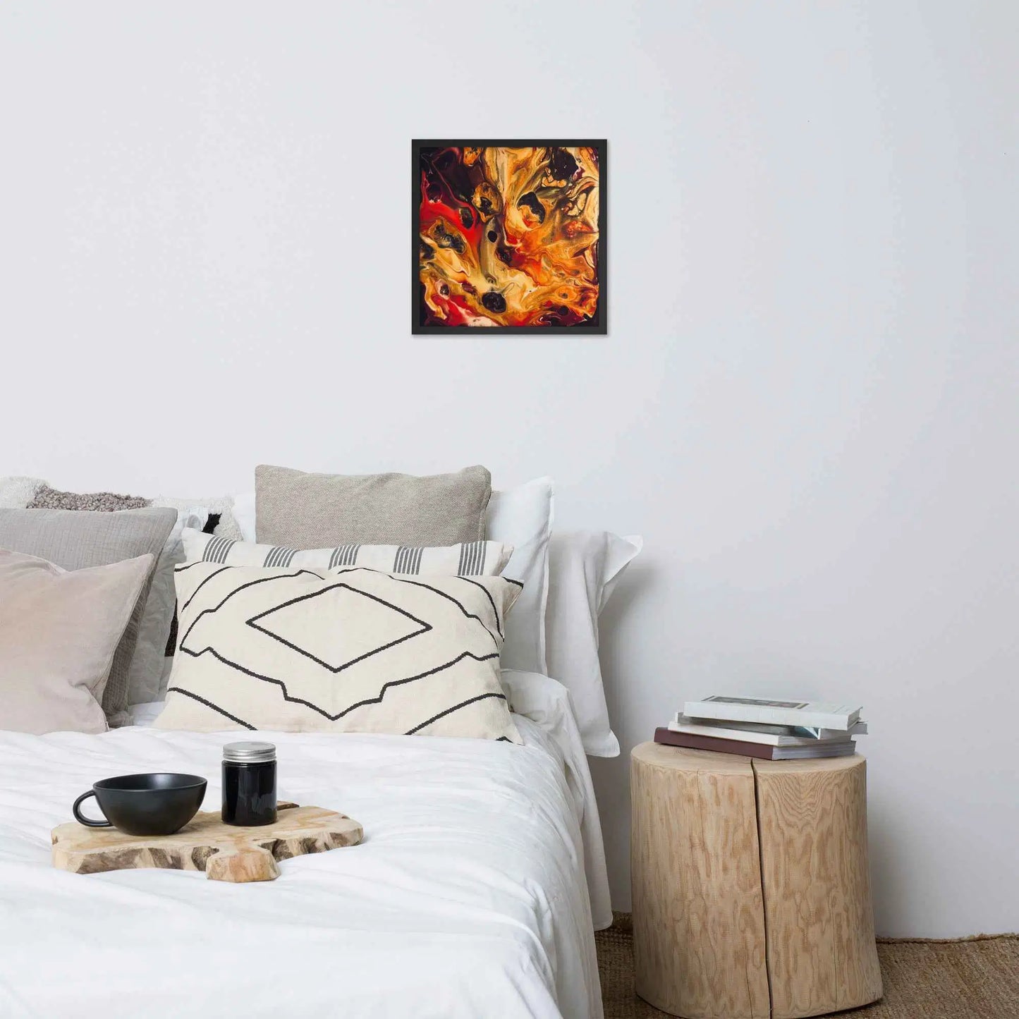Framed Print - Laheeb (flame) - Fluid Red Black Fire