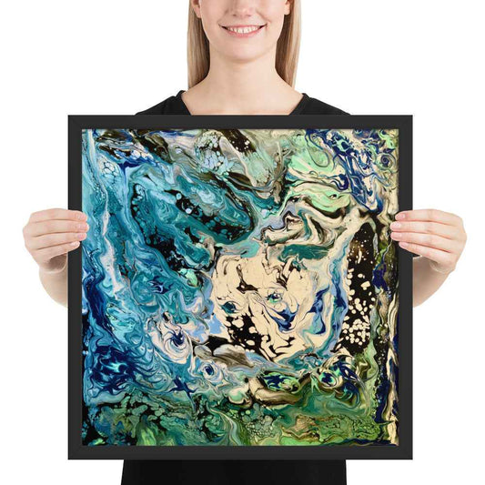 Framed Paper Print - Tectonic - Fluid Abstract Geologic Art