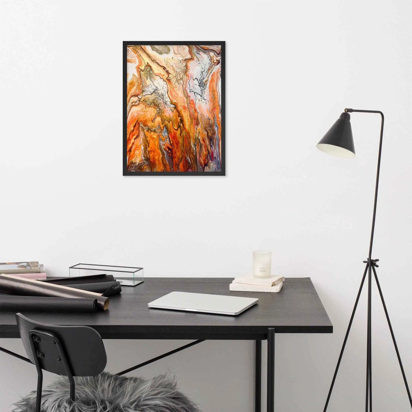 Framed Print - Canyon - Fluid Abstract Earth Tone Geo Art