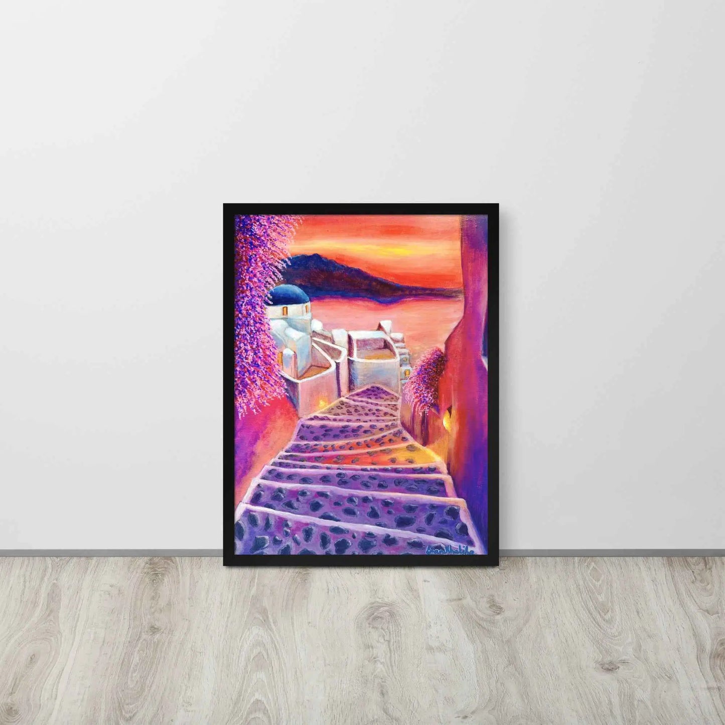 Framed Paper Print – Warm Embrace – Romantic Evening Landscape Art
