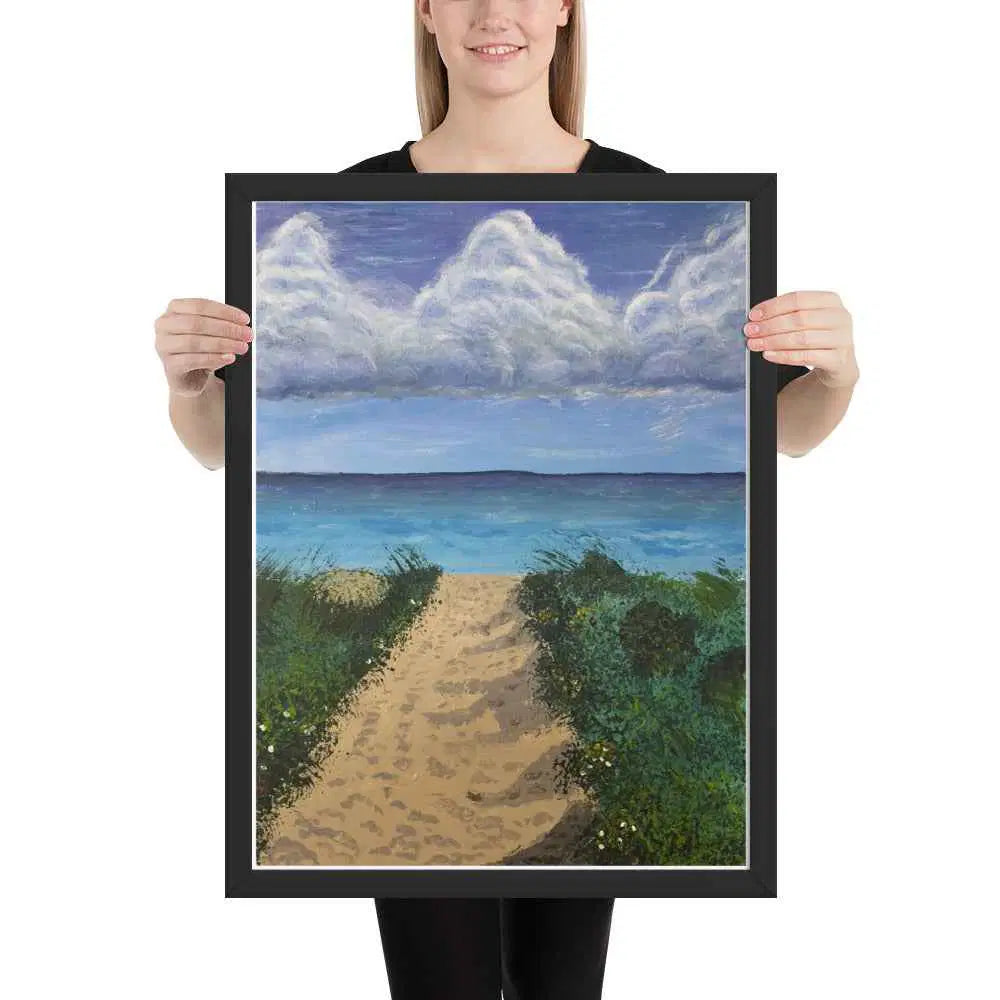 Framed Print - Edge of Calm - Coastal Pathway Seascape - Eman's Gallery