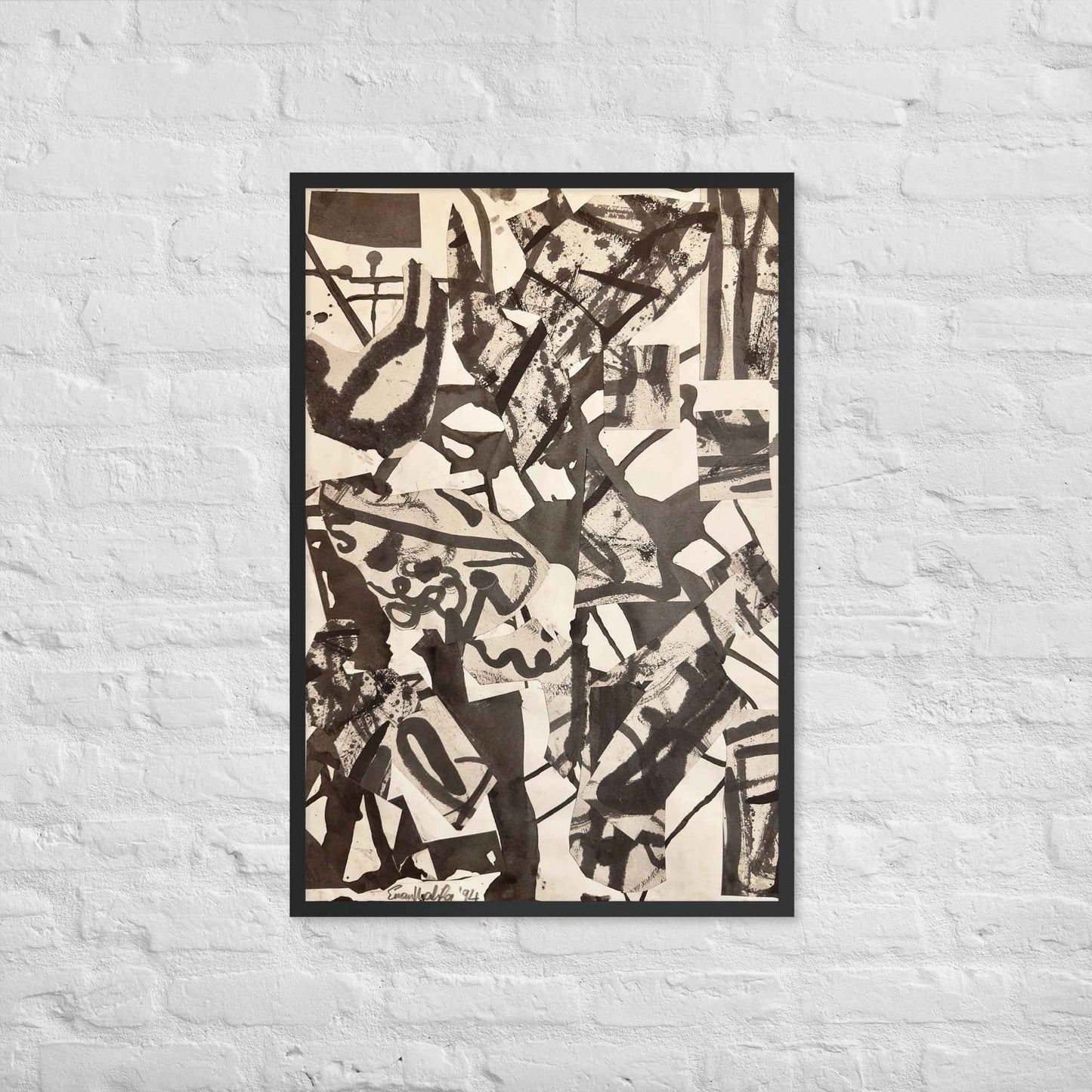 Framed Print - Fragments of Memory - Abstract Ink Splash