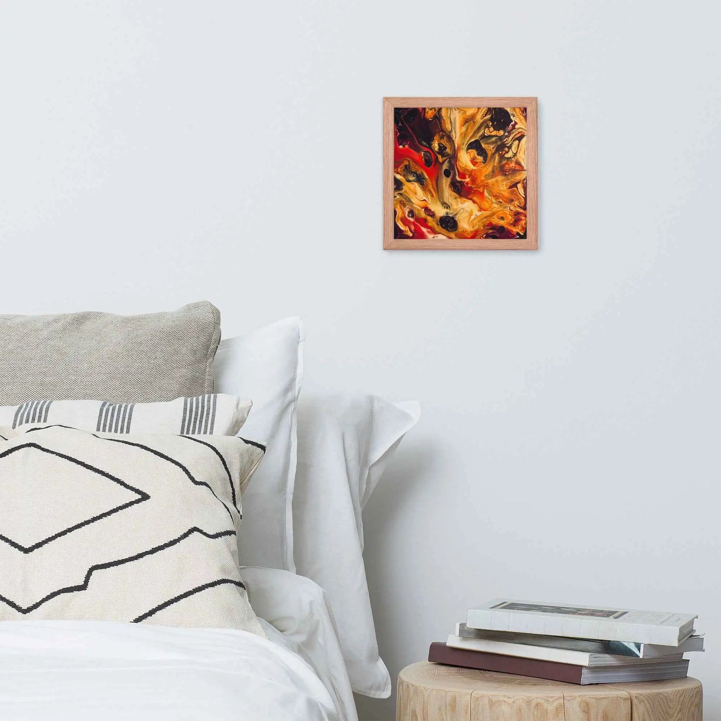 Framed Print - Laheeb (flame) - Fluid Red Black Fire