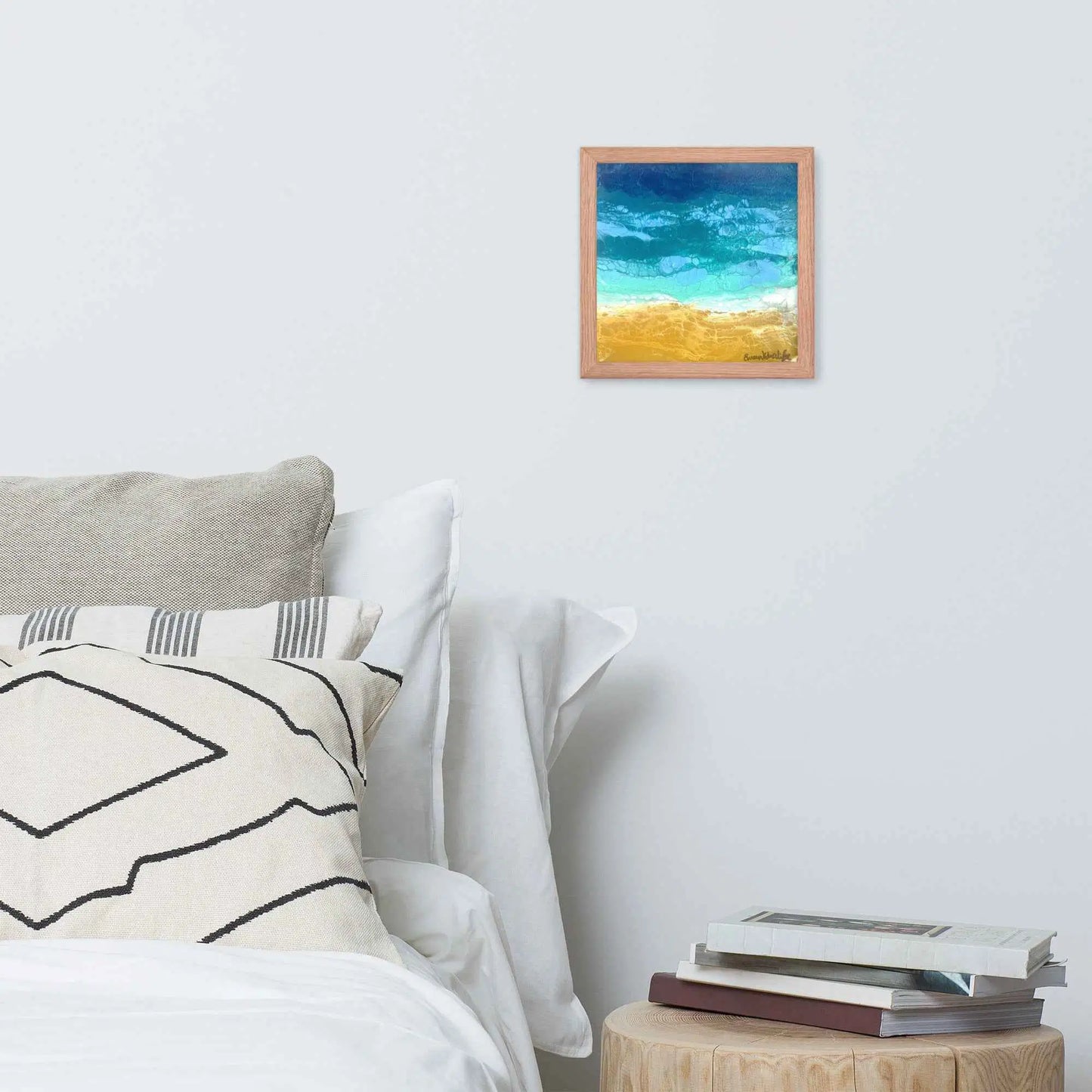 Framed Print - Mystic Sea - Fluid Abstract Ocean Gold Art