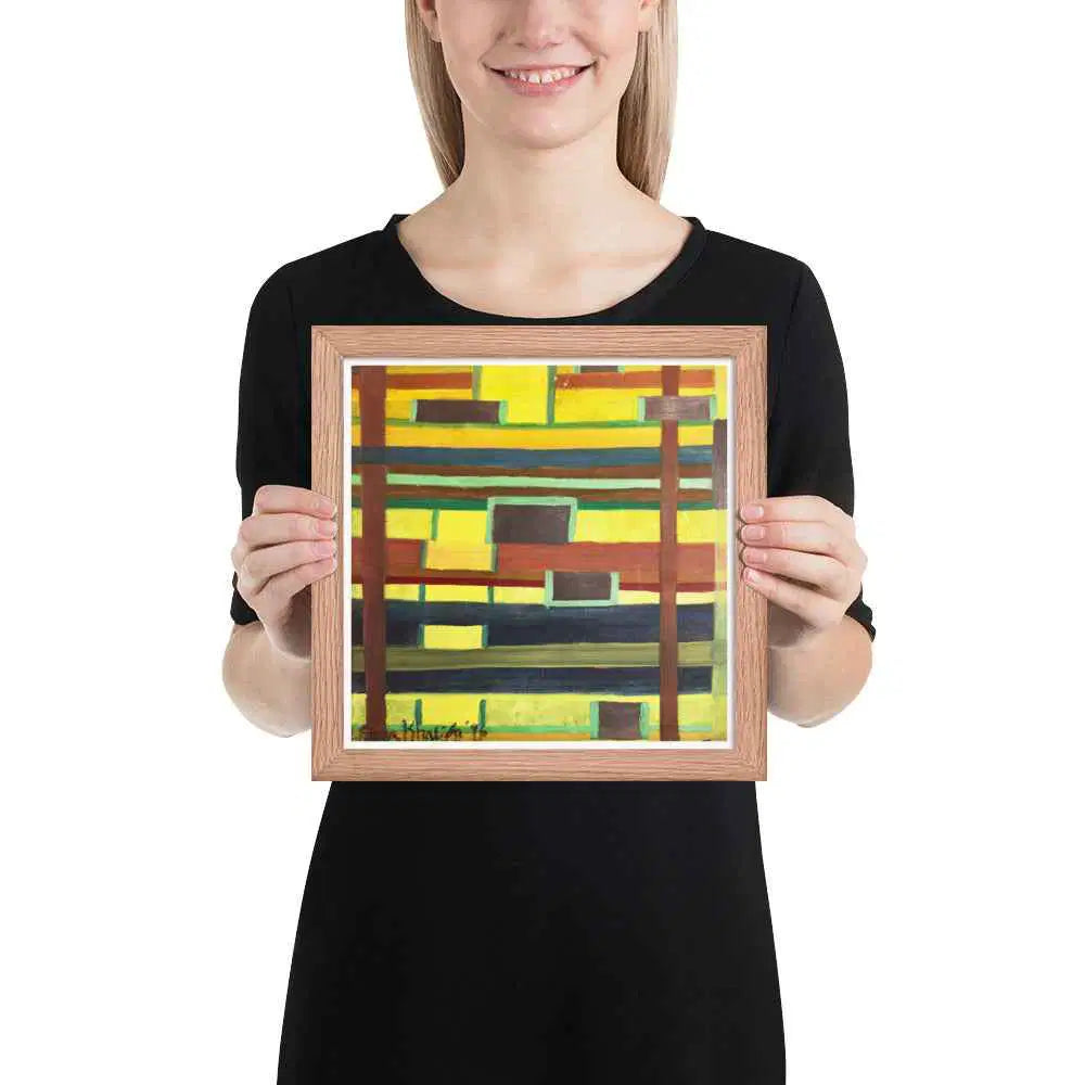 Framed Print - City in Grids - Geometric Abstract Urban