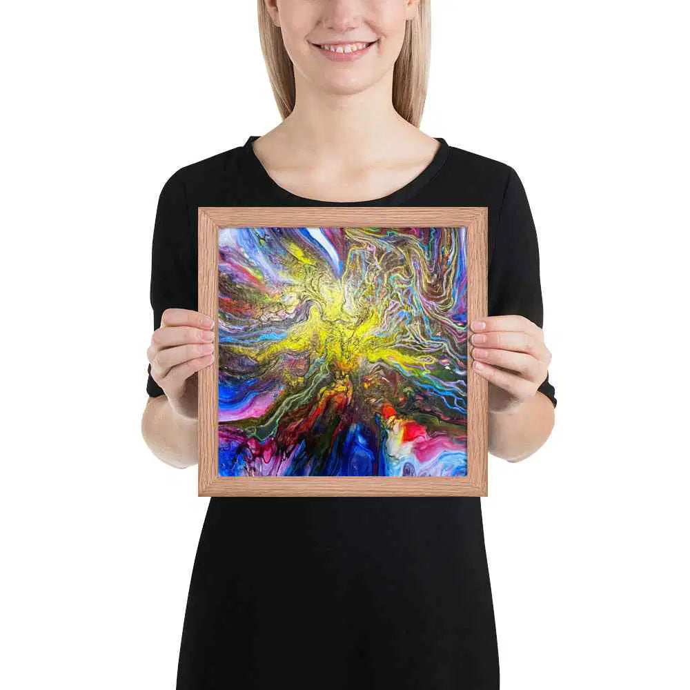 Framed Print - In The Beginning - Cosmic Gold Explosion