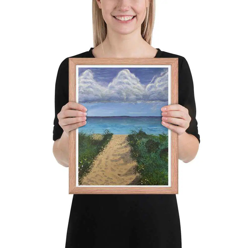 Framed Print - Edge of Calm - Coastal Pathway Seascape - Eman's Gallery