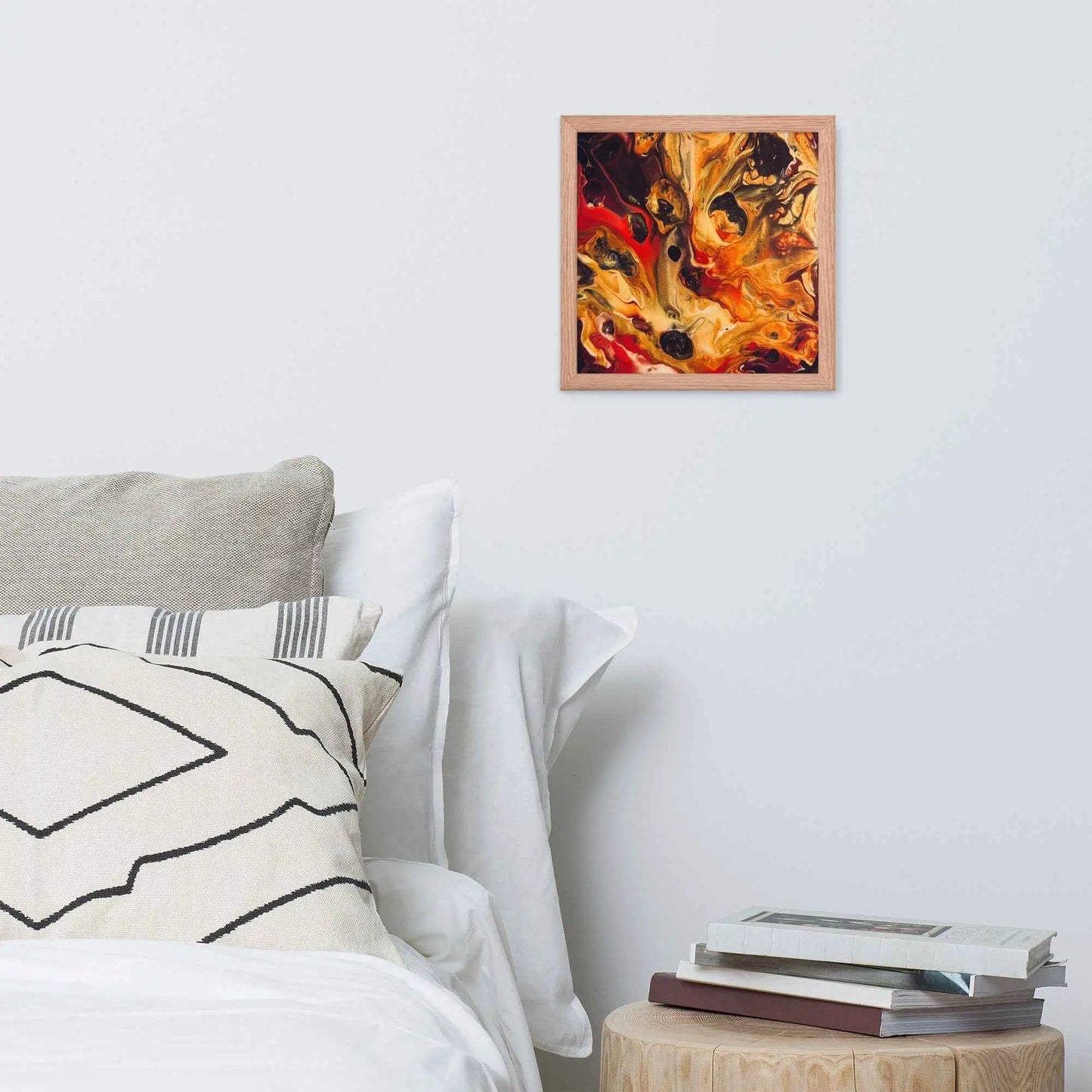 Framed Print - Laheeb (flame) - Fluid Red Black Fire