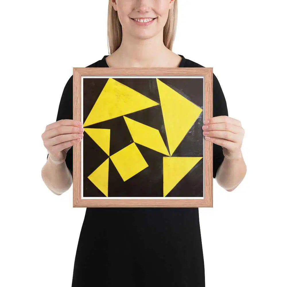 Framed Print - Golden Fracture - Geometric Minimalist