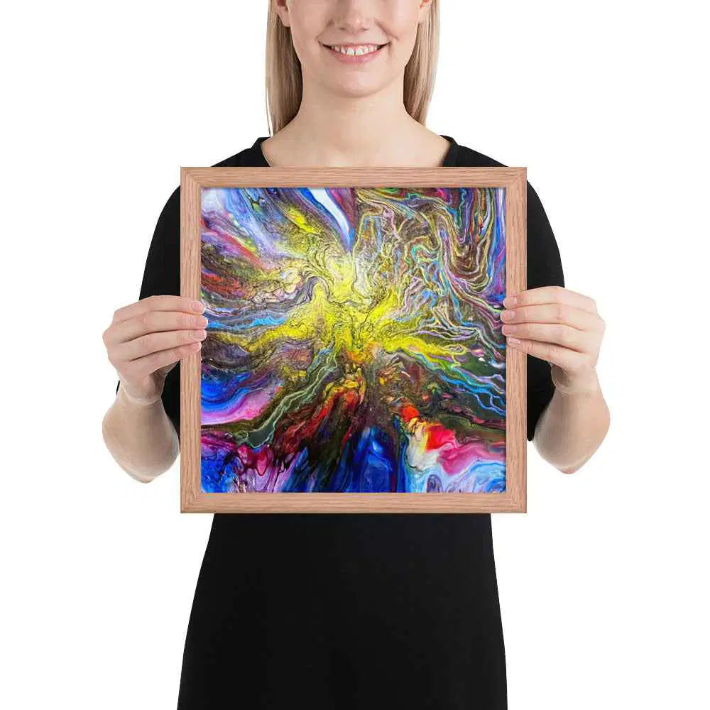 Framed Print - In The Beginning - Cosmic Gold Explosion