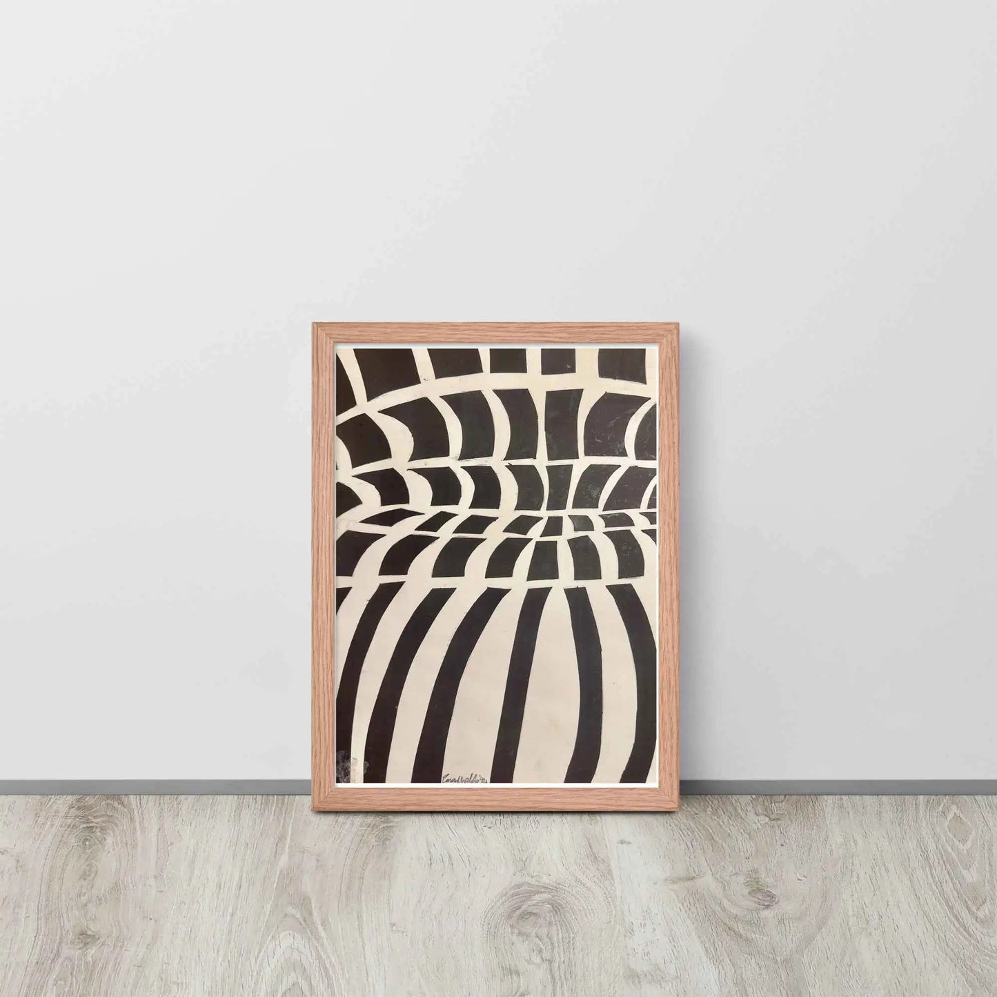 Framed Print - Optical Web - Op Art Black & White Illusion