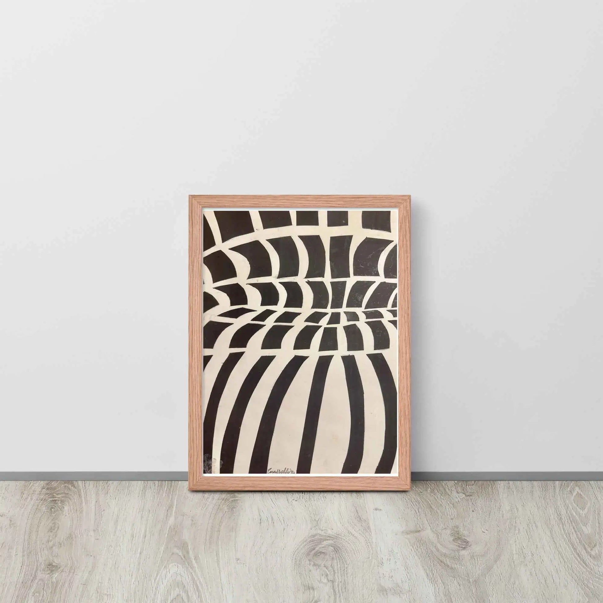 Framed Print - Optical Web - Op Art Black & White Illusion