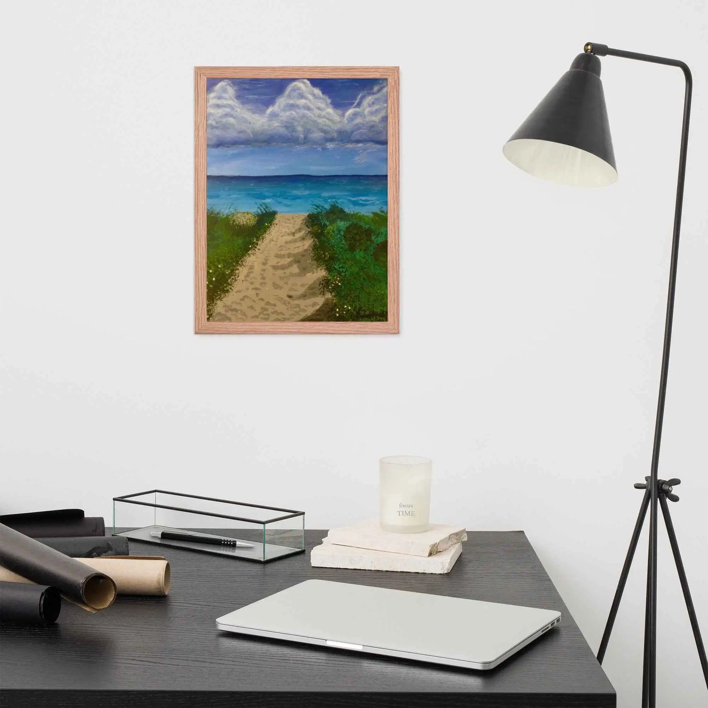 Framed Print - Edge of Calm - Coastal Pathway Seascape - Eman's Gallery